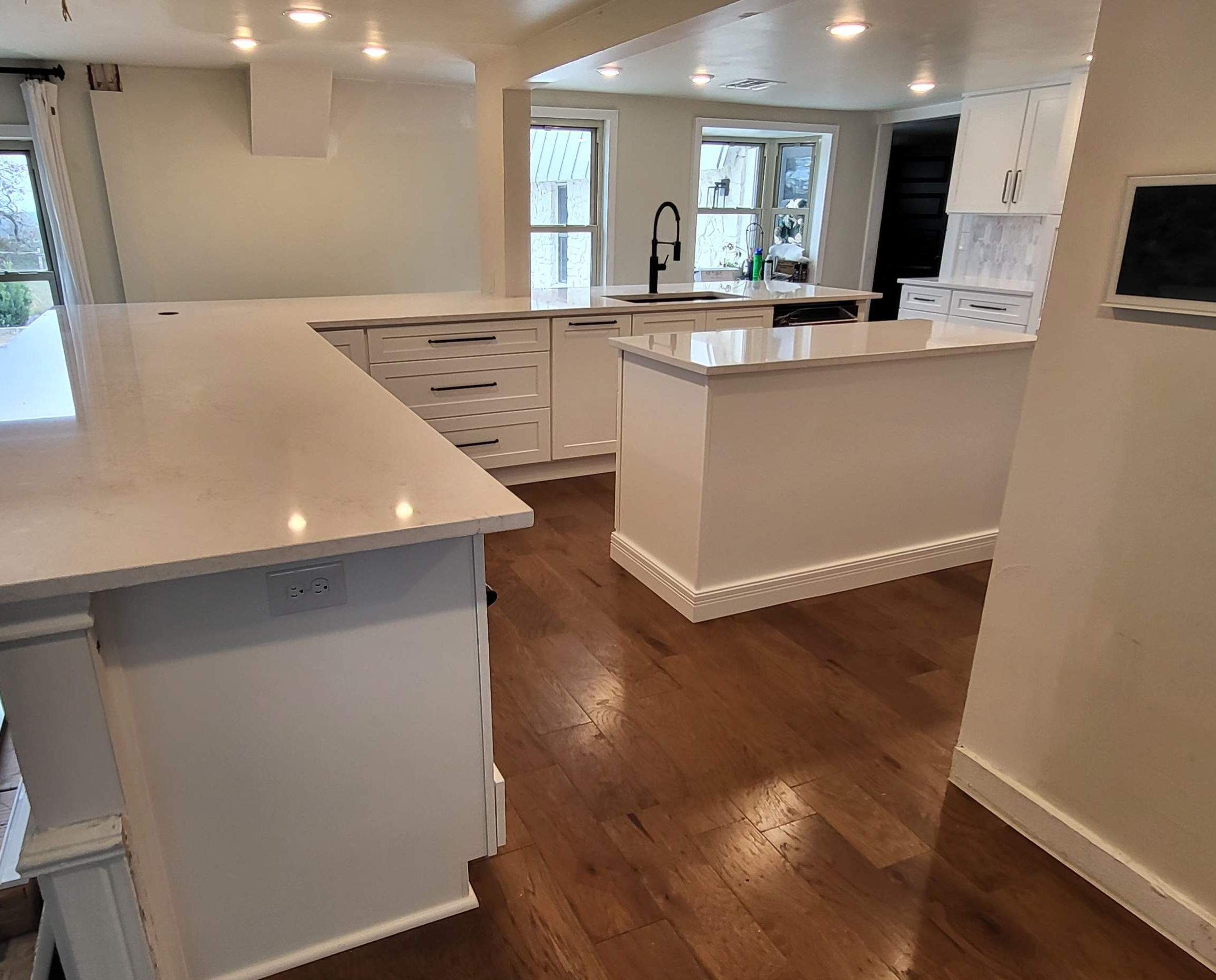 Boerne Kitchen Remodel with Quartz Countertops and White Shaker Cabinets by Legacy Bath and Kitchen