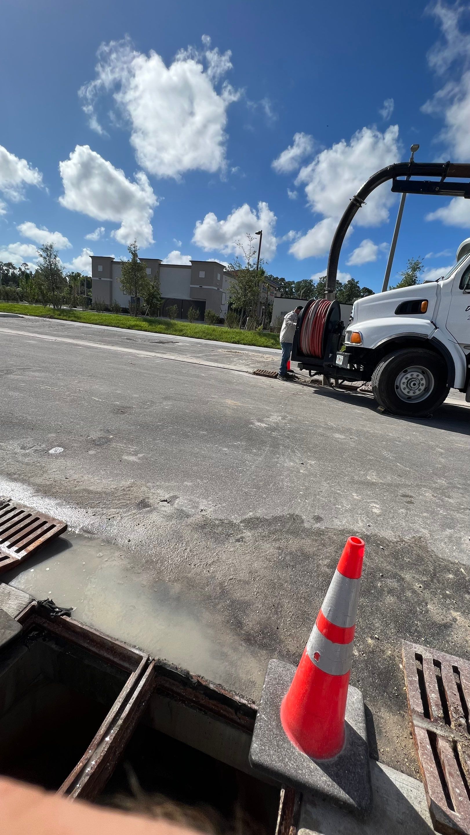 New Construction Storm Drain System Cleaning by APS Power & Water