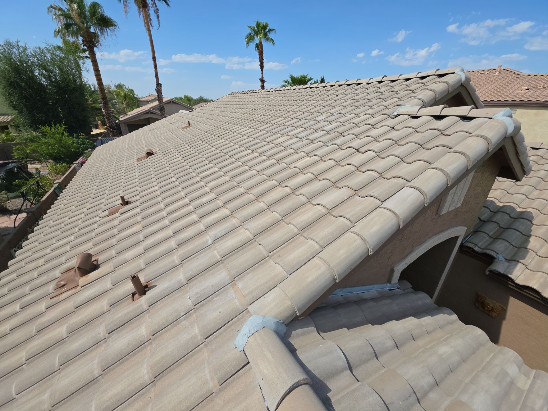 New tile reset for this beautiful home in Chandler by Weather-Tite Roofing