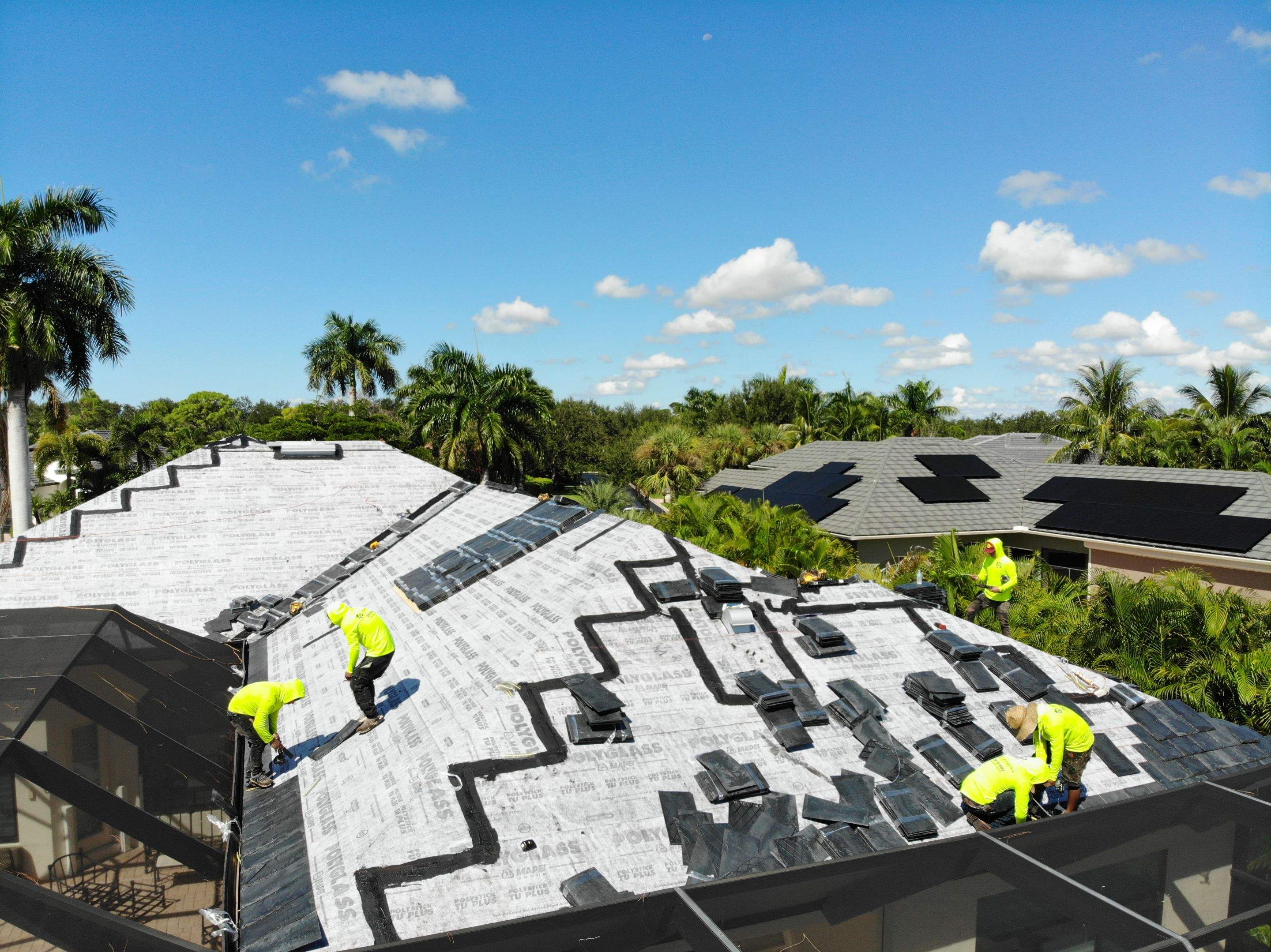 Residential Roofing Installation using Brava Slate Tile in Estero, Florida by International Roofing