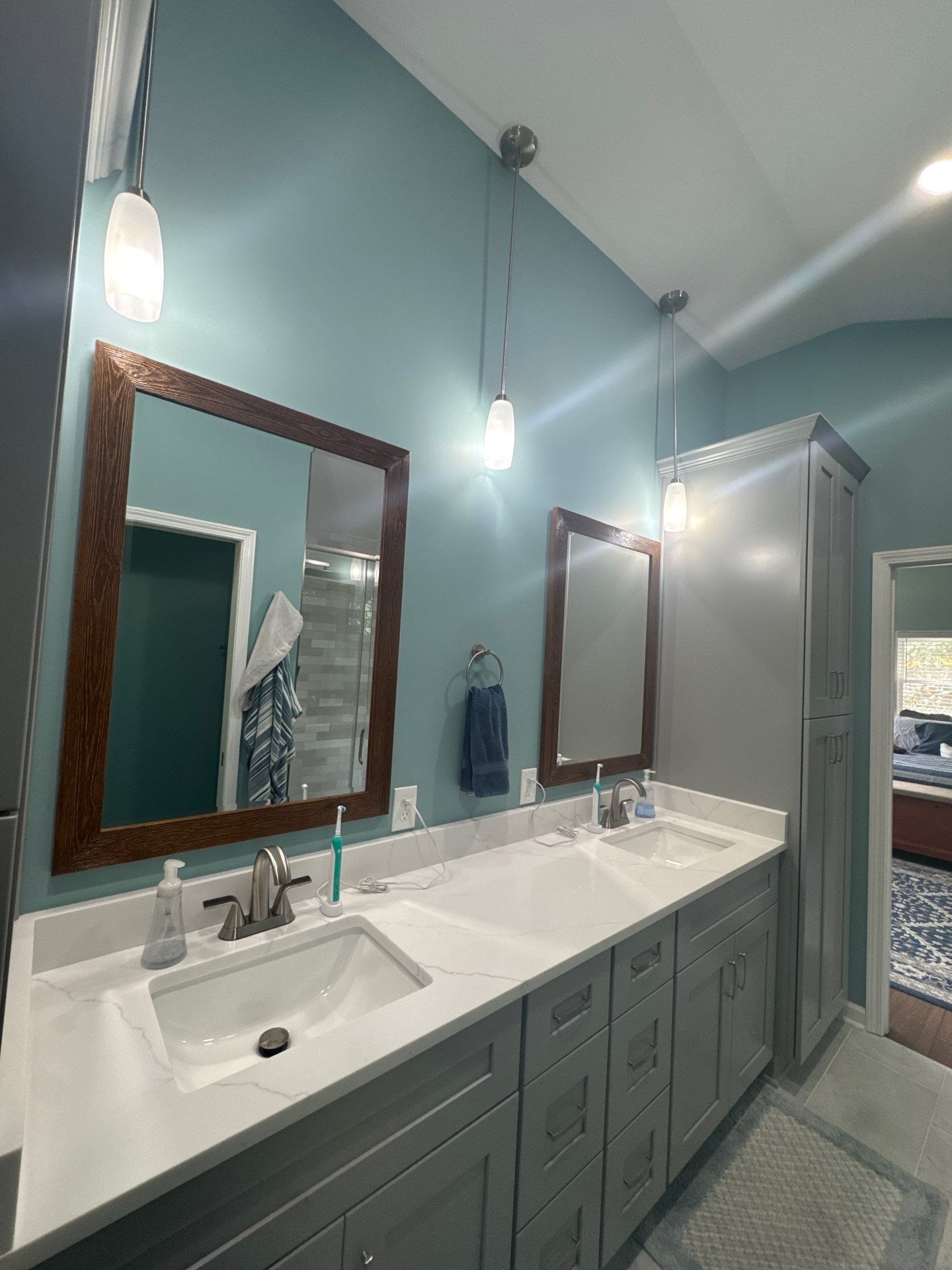 Modern Bathroom Remodeling in Decatur With Custom Tile Shower by Swift Home Renovations