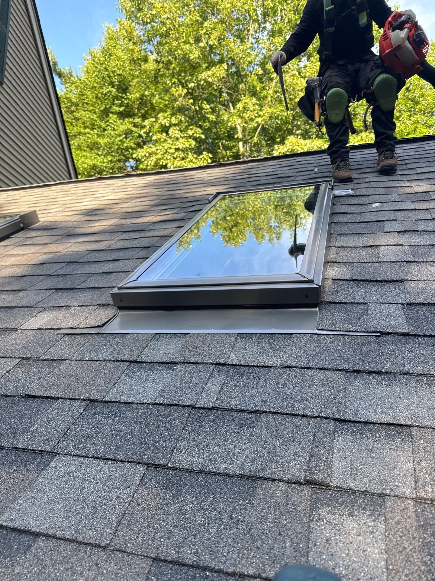 Roof Replacement in Brentwood, NH Near Scrabble Road with Owens Corning Williamsburg Gray Shingles by Compass exteriors