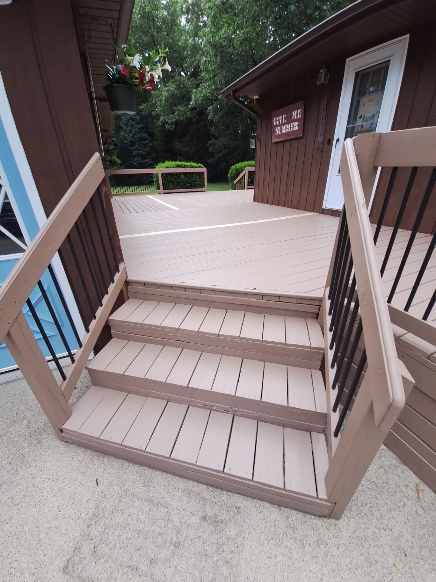 Muskegon Deck Restoration with Pressure Treated Railings and Wood Staining by Gordon Painting