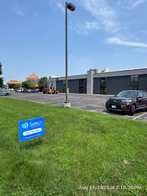Commercial Exterior Painting with Stucco and Bold Red Accent Trim