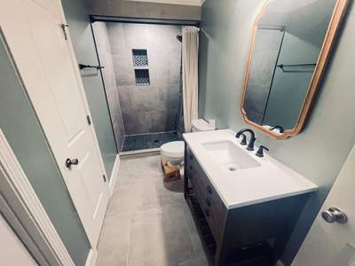 Basement bathroom remodel