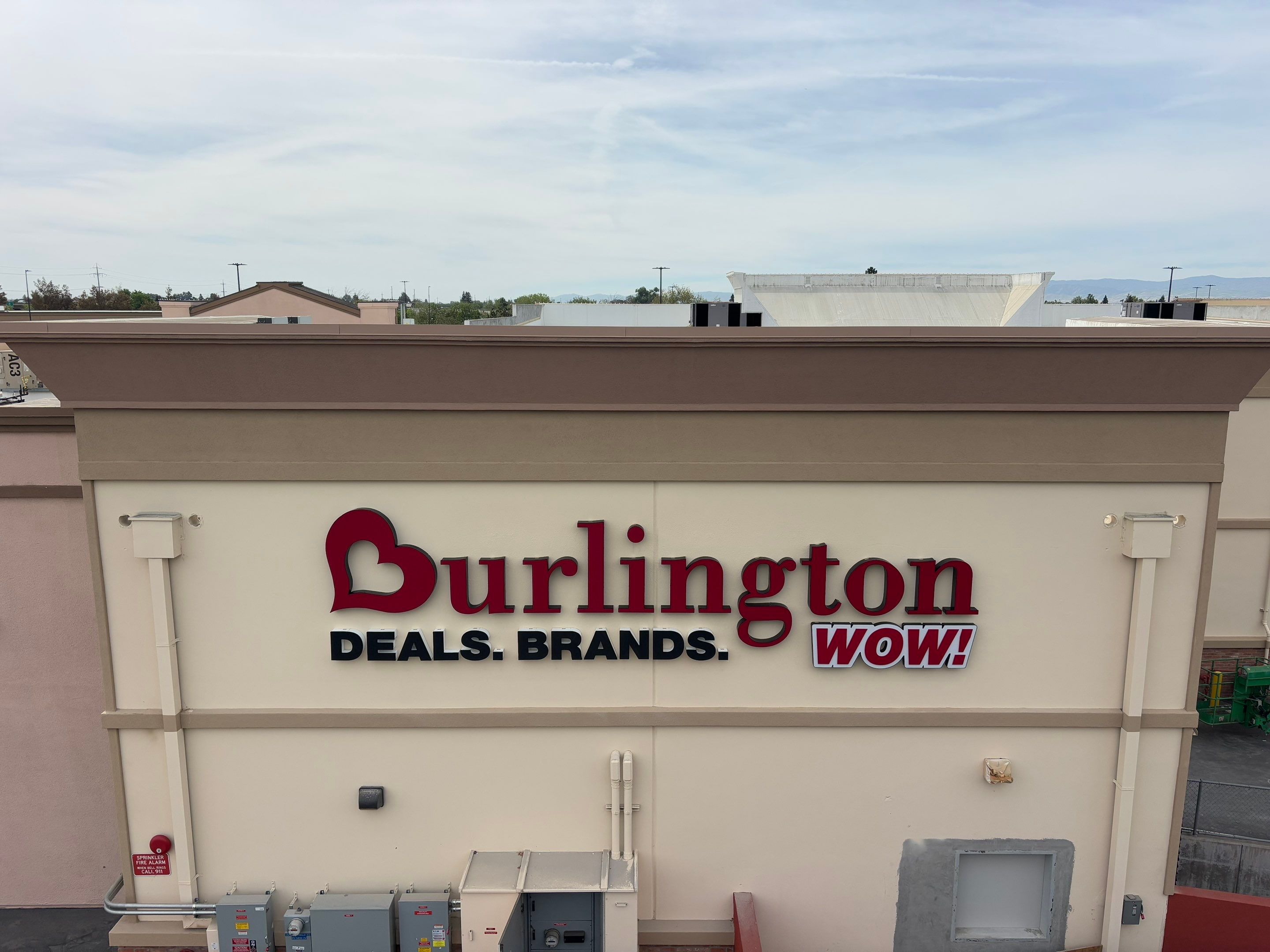 Retail Signage Installation for Burlington in Manteca by City Signs