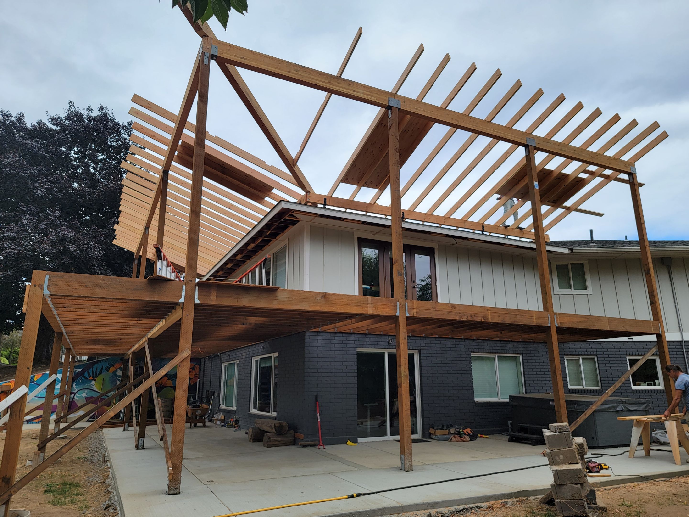 Full Modern Deck & Patio Cover Remodel w/ Ipe Hardwood Decking by Crm Services Llc