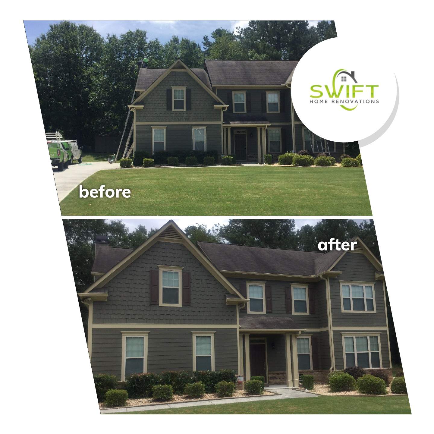 Full Exterior House Painting and Trim Refresh in Powder Springs by Swift Home Renovations