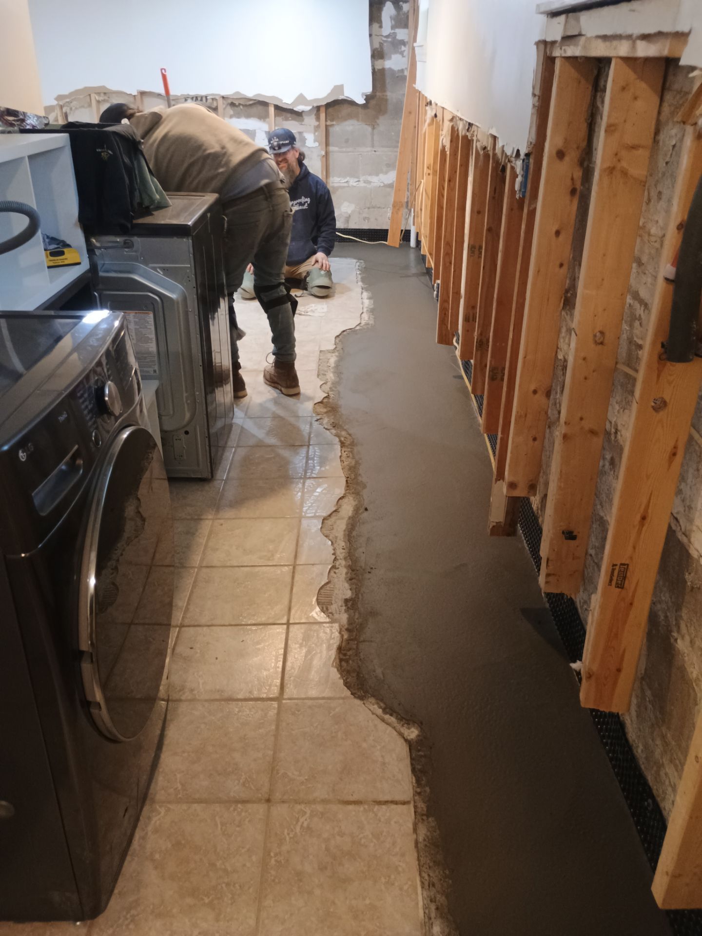 Drain Tile in Minneapolis for Kristen & Taylor by Waterproofing Northeast