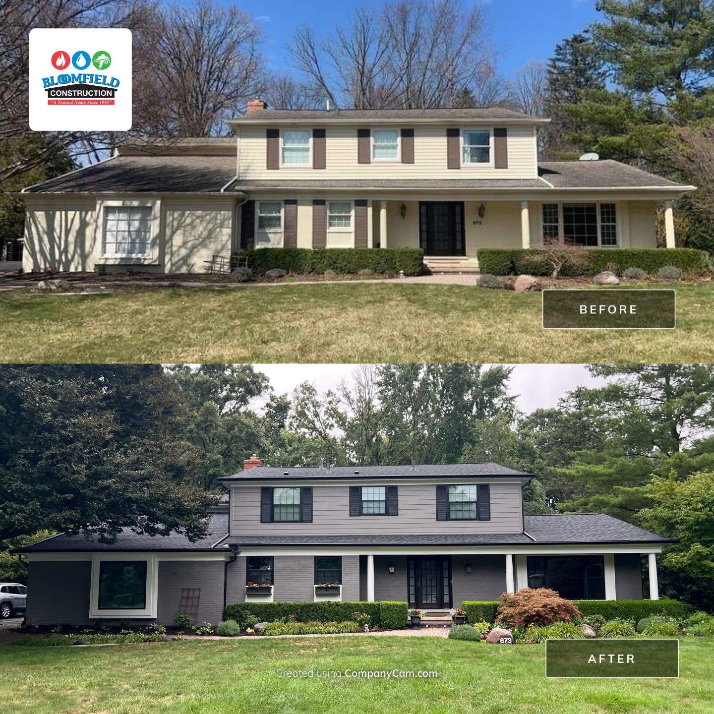 James Hardie Siding & CertainTeed Roof Replacement by Bloomfield Construction & Restoration