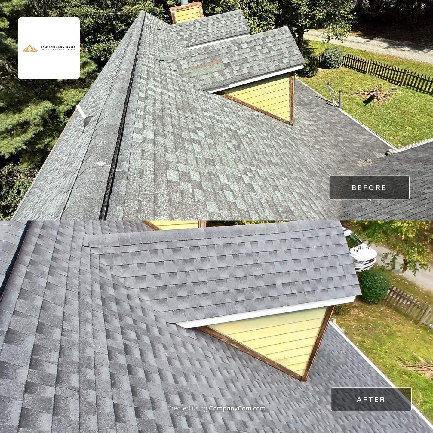 Beautiful New Roof & Gutters by Peak 2 Peak Services LLC