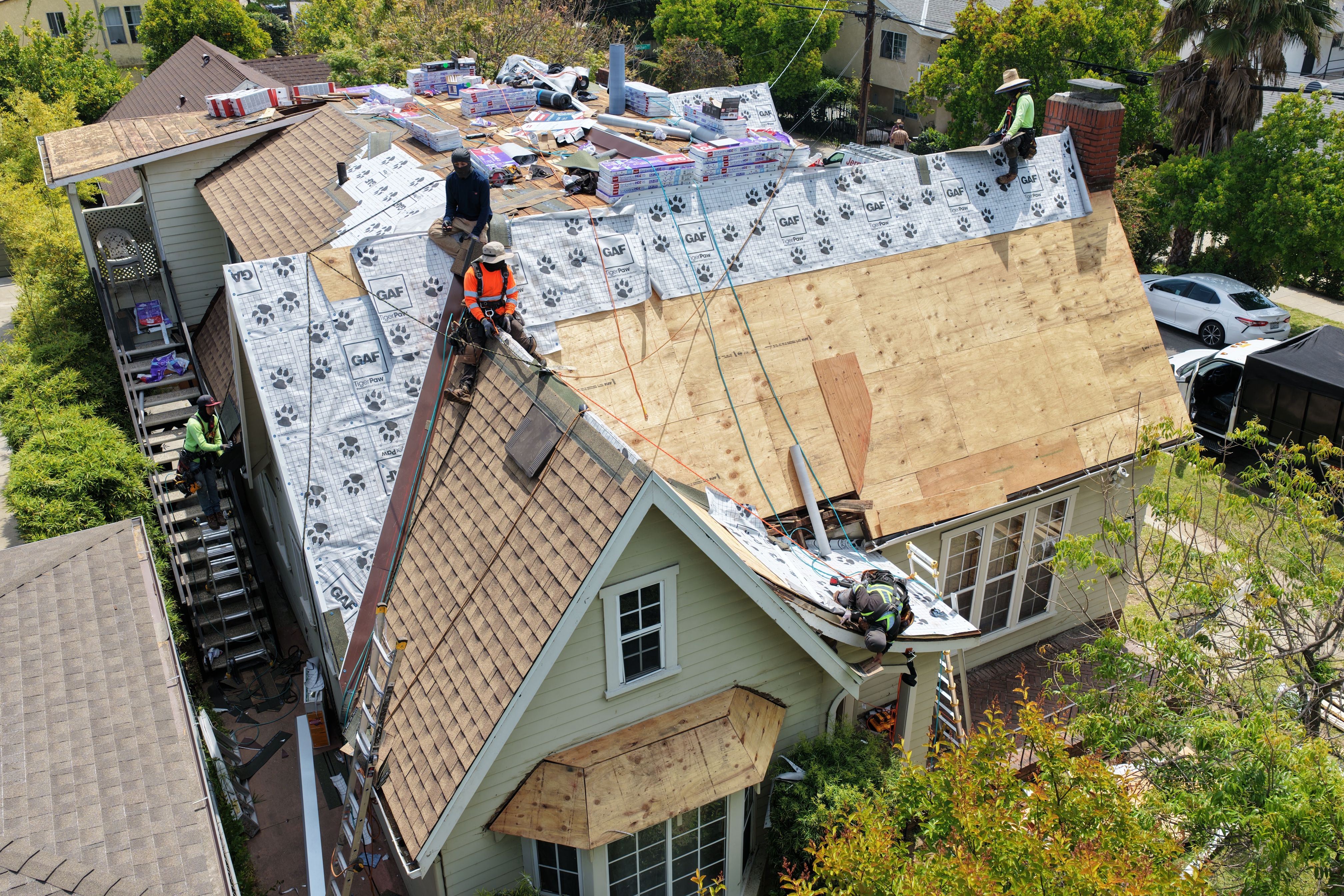 Pasadena Roof Replacement: Two-Roof Restoration on One Home by Green Ladder Roofing Company