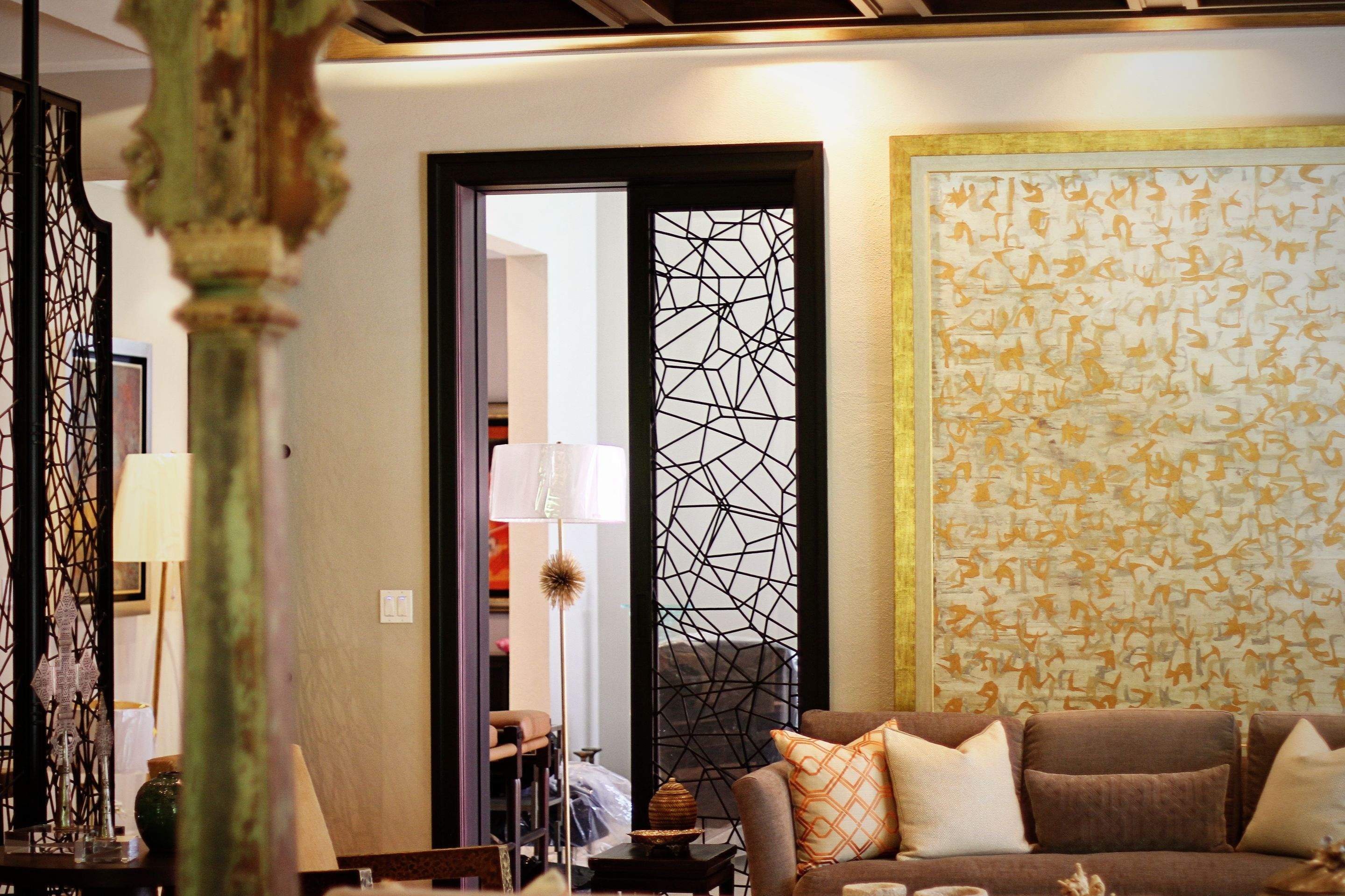 Bespoke Black Metal Geometric Room Dividers and Decorative Screens by Solara Custom Living