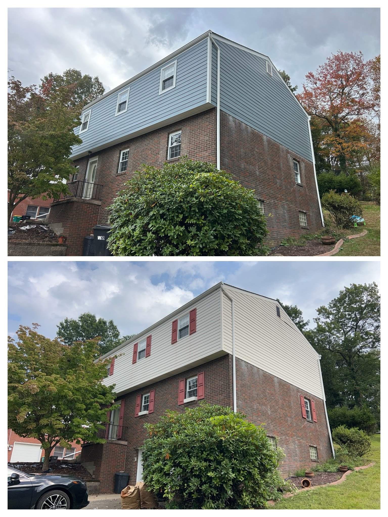 Full Exterior Siding Replacement with Blue Horizontal Panels in Pittsburgh by Ideal Siding Pittsburgh
