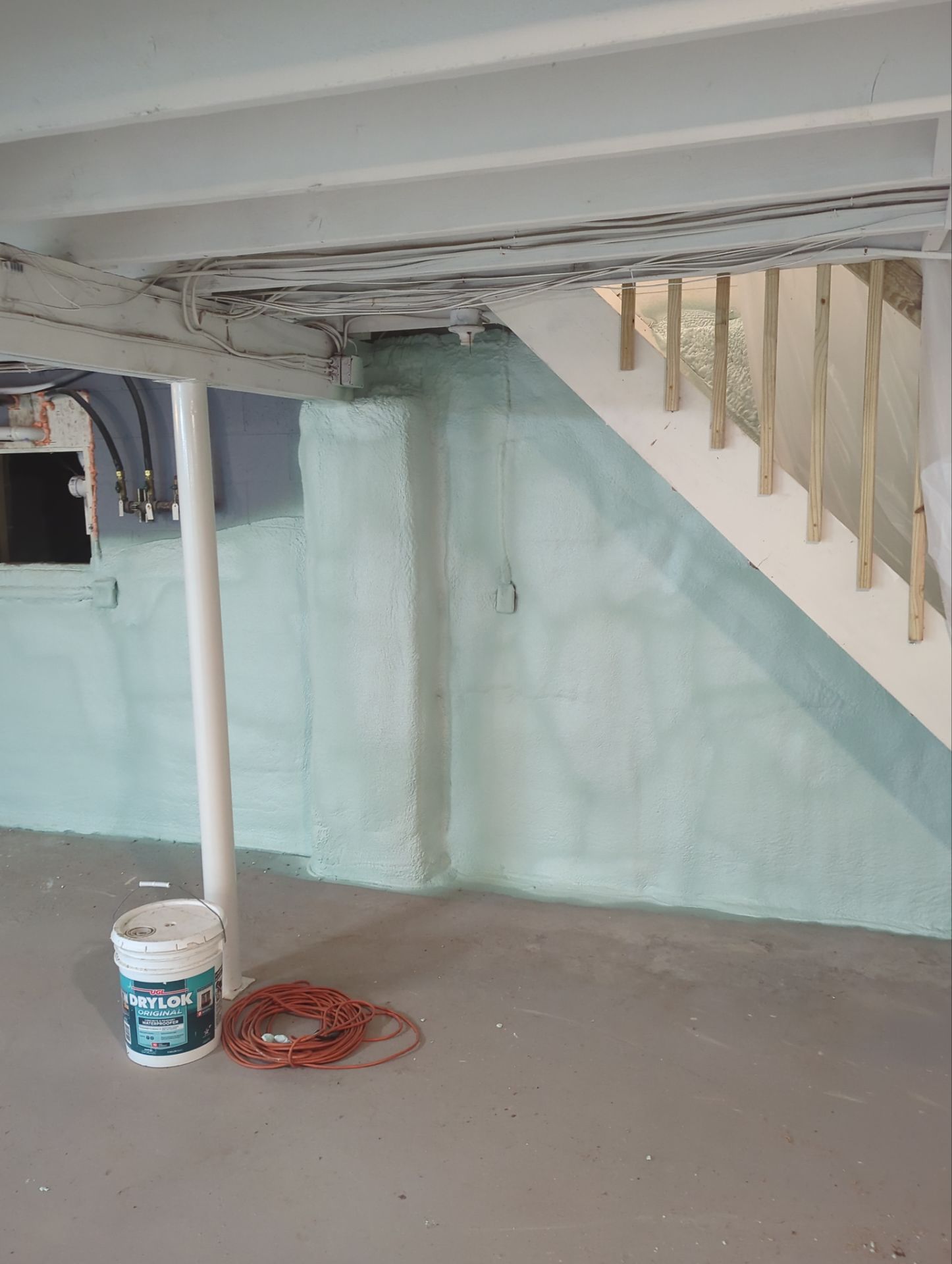 Basement Exterior Walls using Closed Cell Spray Foam by NYS Foam & Energy