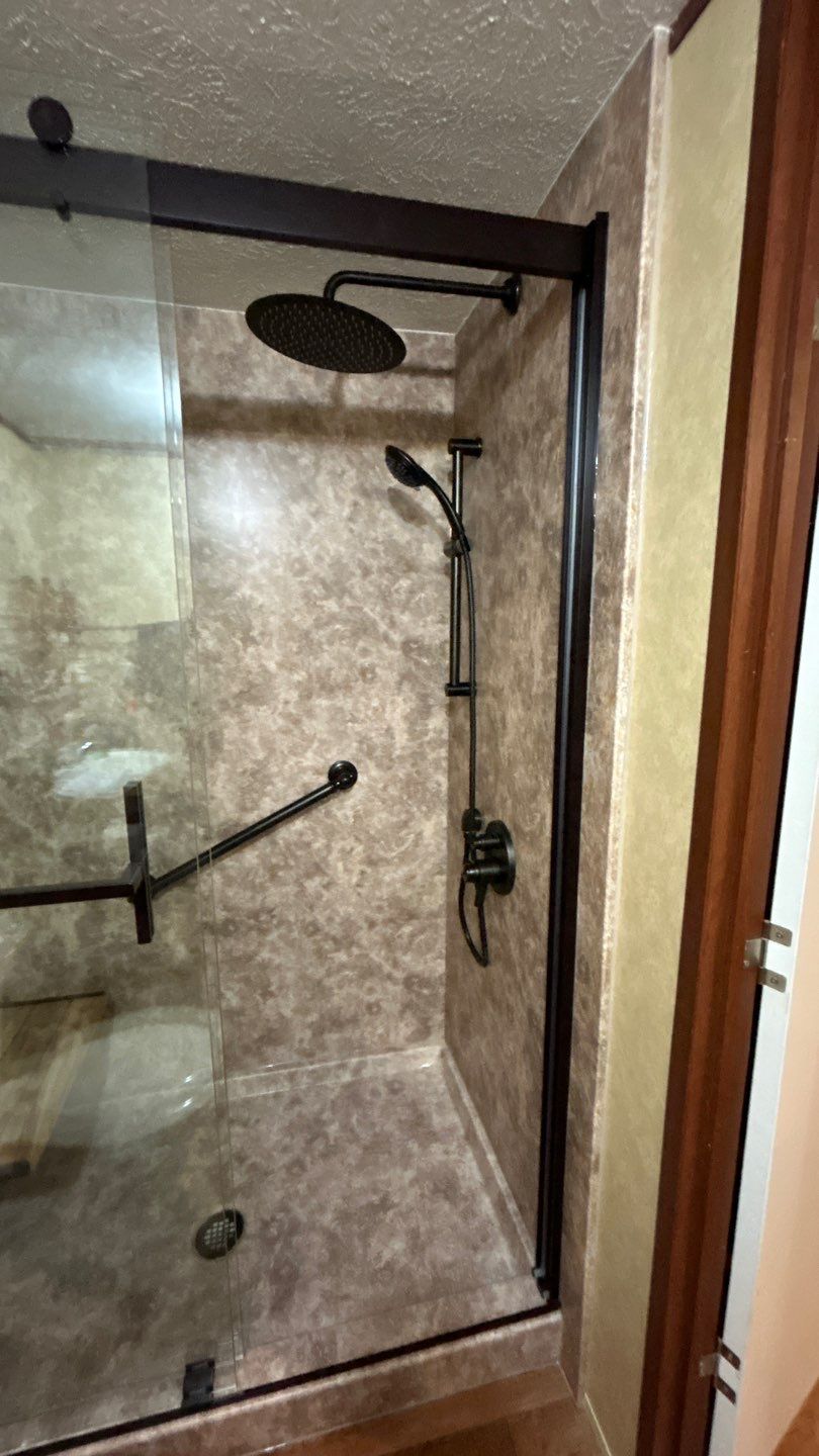 Tub to Shower in River Rock by BathPlanet SW Virginia