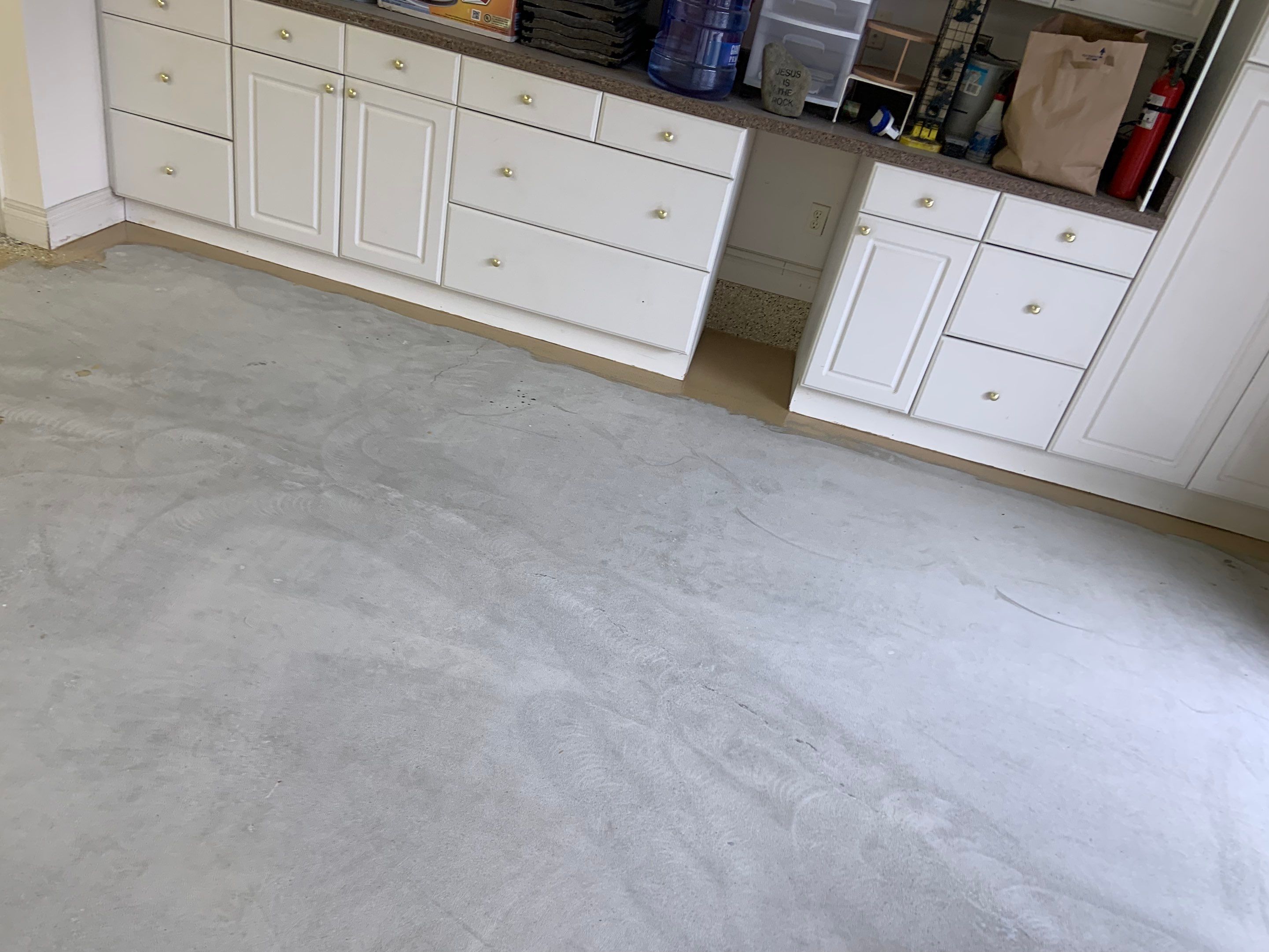 Garage Transformation using Driftwood Colorway by Croc Coatings, LLC
