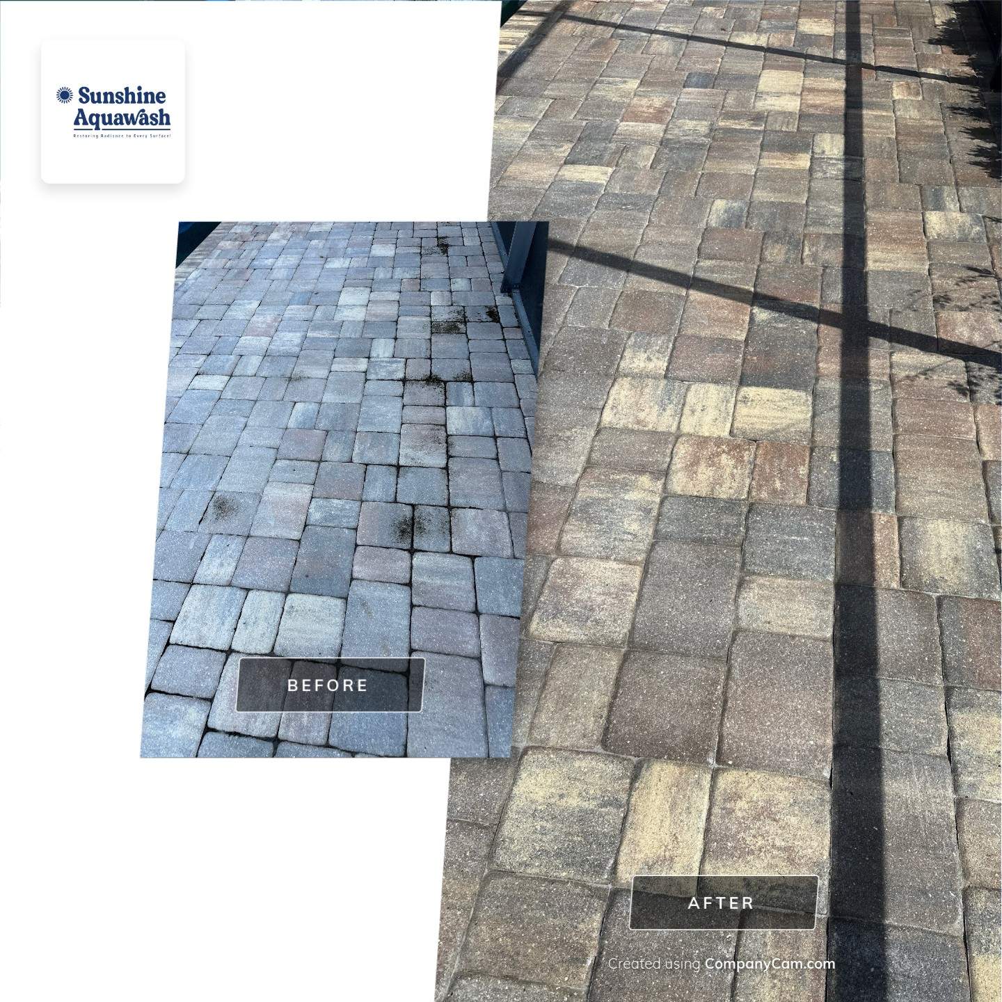 Paver Driveway, Sidewalk, and Pool Deck Cleaning in Winding River Community, Bradenton, FL by Sunshine AquaWash