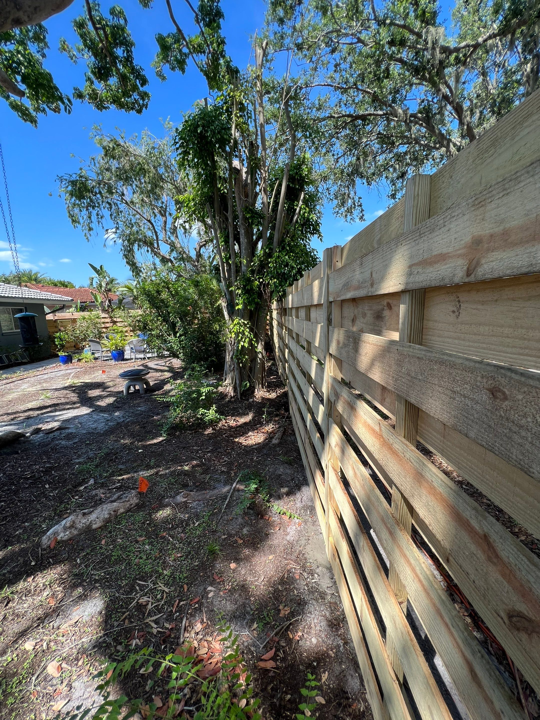 Wood Fence Installation using Wood Horizontal Shadowbox Fence by Asap fence and gates, LLC