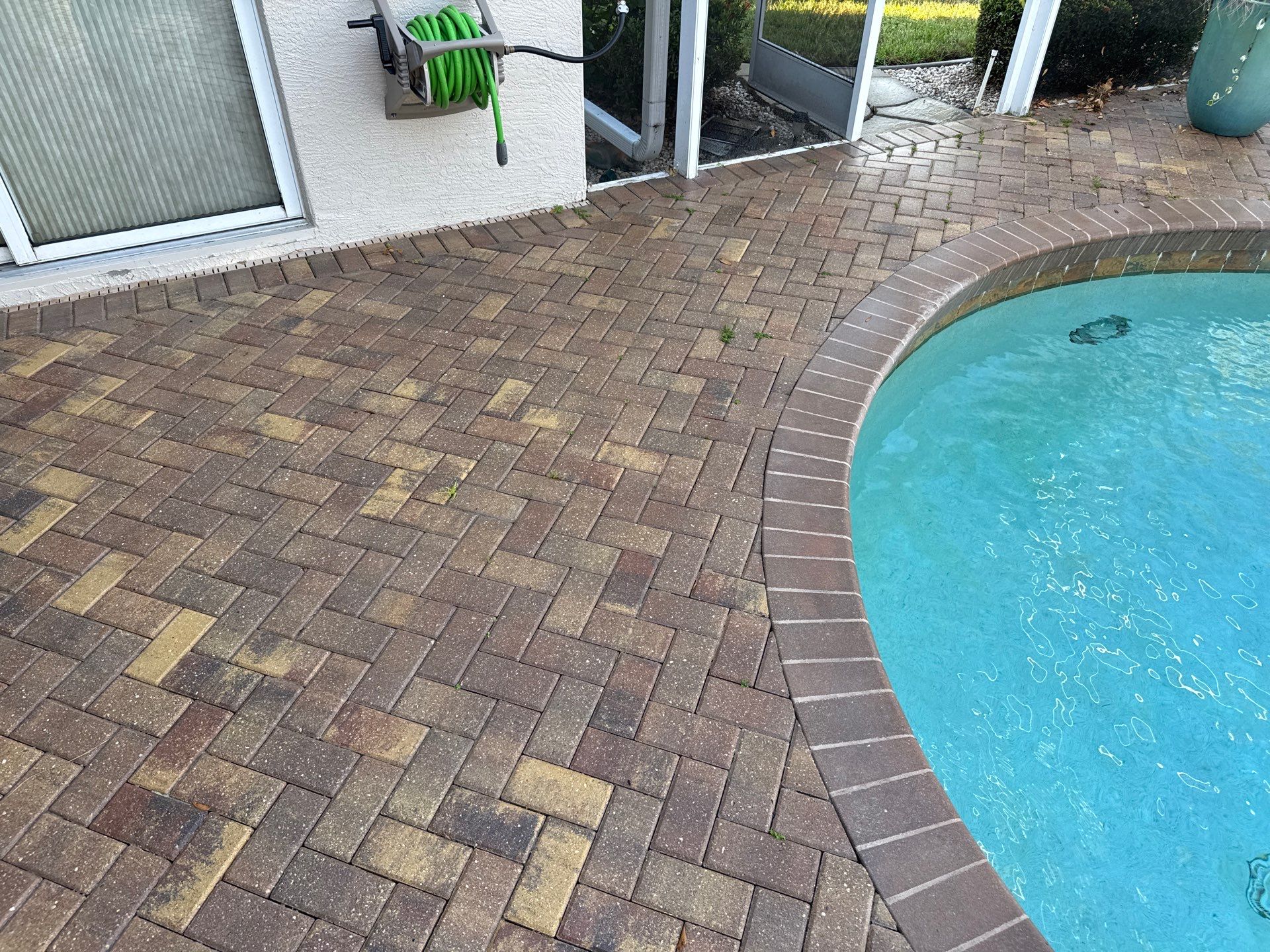 Paver Pool Deck and Screen Enclosure Cleaning in Lakewood Ranch, FL (Rosedale Highlands Community) by Sunshine AquaWash