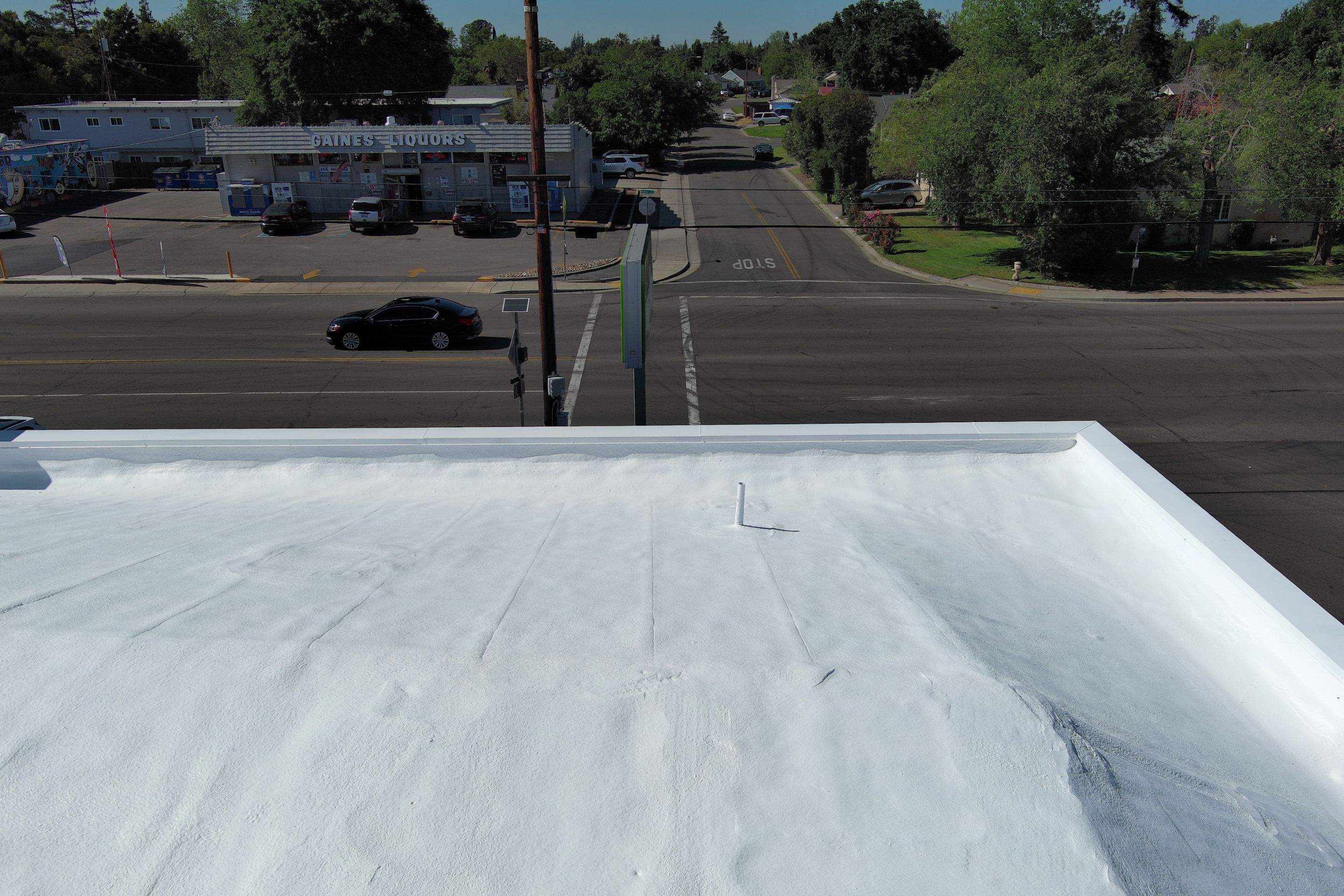 Foam Refurbish using Conklin Benchmark/PUMA XL coatings and spray foam by Straight Edge Roofing Inc