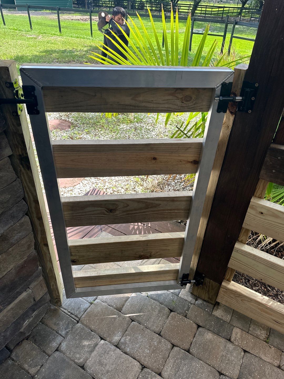 Aluminum Fence Installation using 3 Rail Aluminum Fence and 4Ft High Wood Labor by Asap fence and gates, LLC