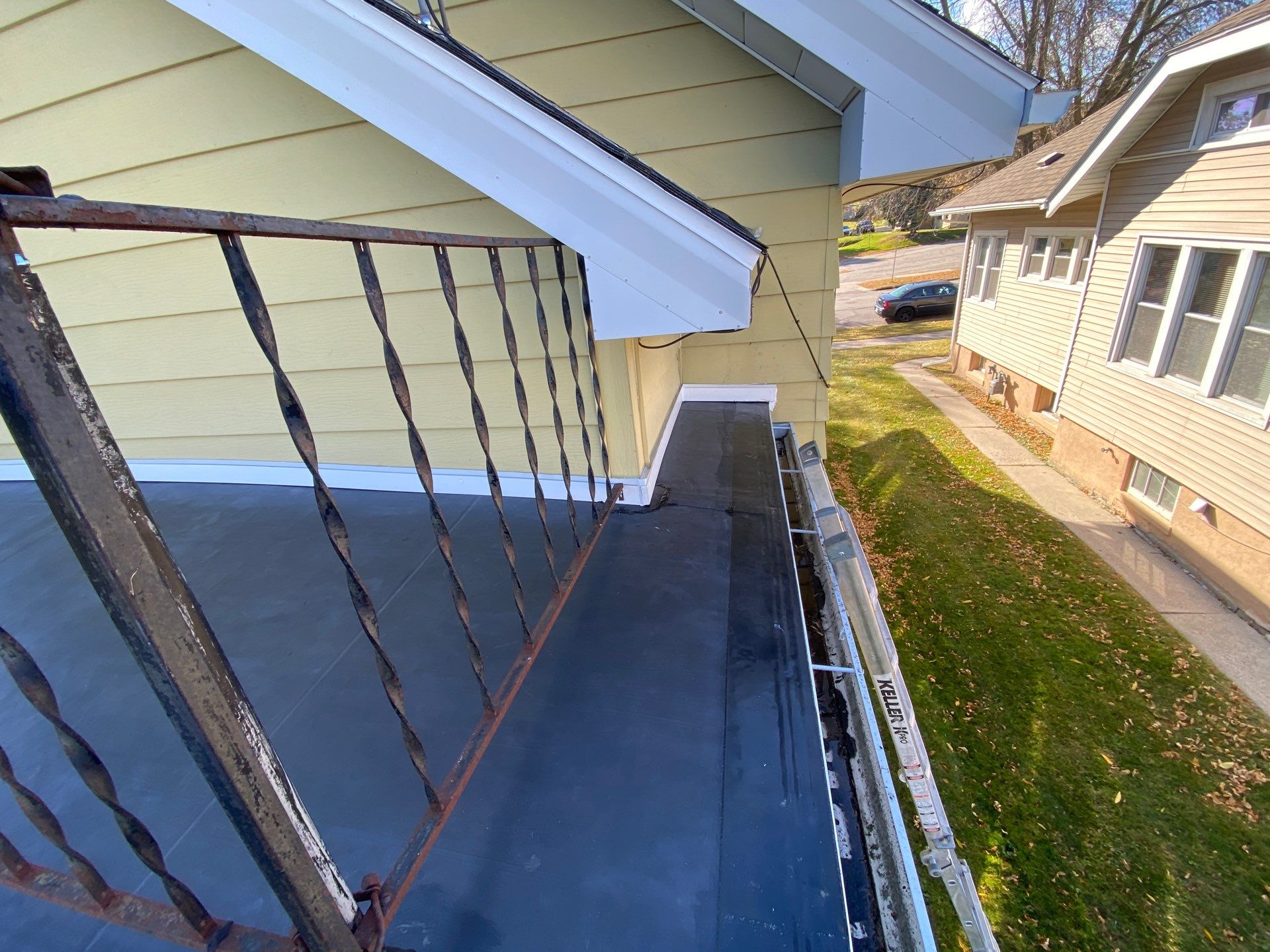 Flat Roof Porch with 60mil EPDM Rubber by Gellings Roofing & Siding