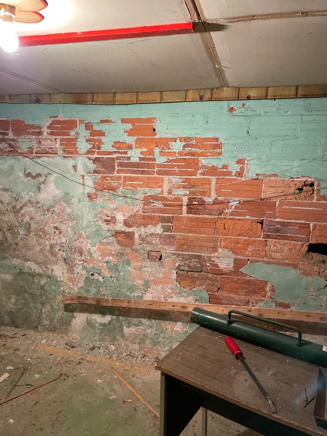 Wall repair with Fortress Invisibeams by ACE Waterproofing & Basement Solutions