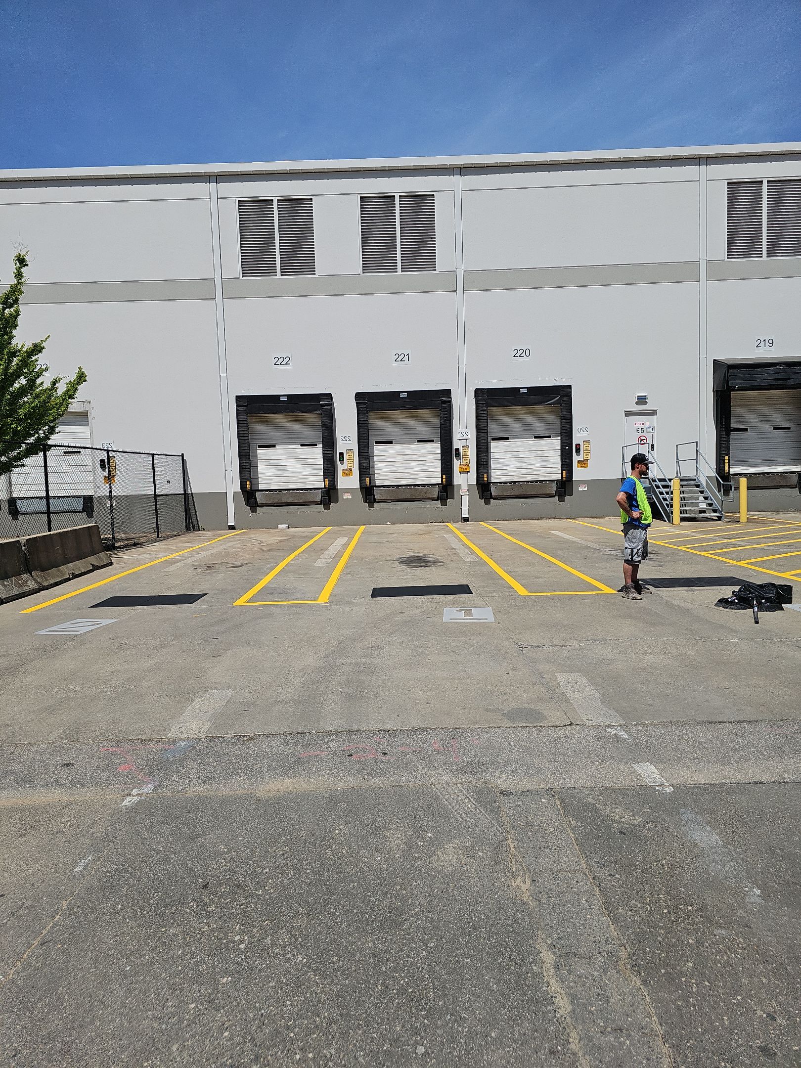 Striping Amazon Parking Lot  by Billy Weatherspoon Contractor