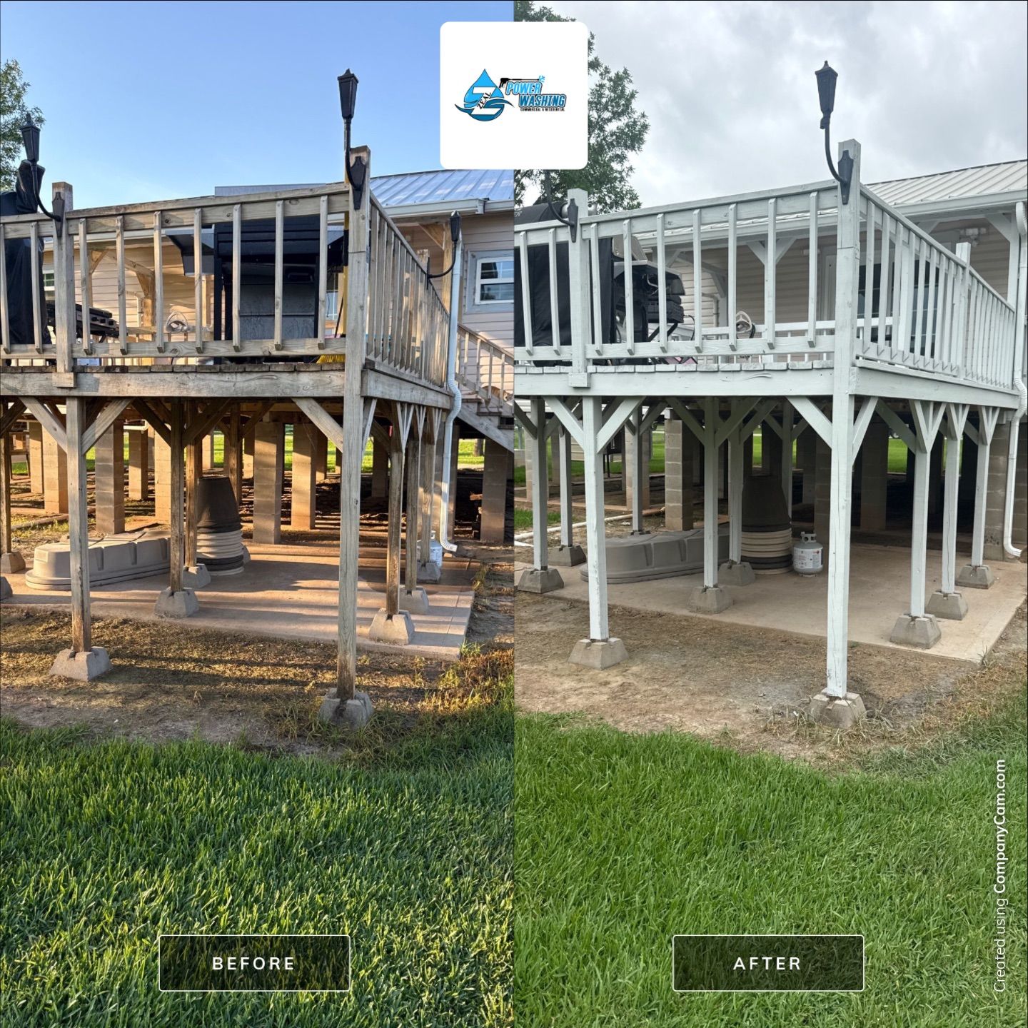Elevated Deck Restoration and Staircase Refinishing in Rosharon, Texas by Zeal Power Washing