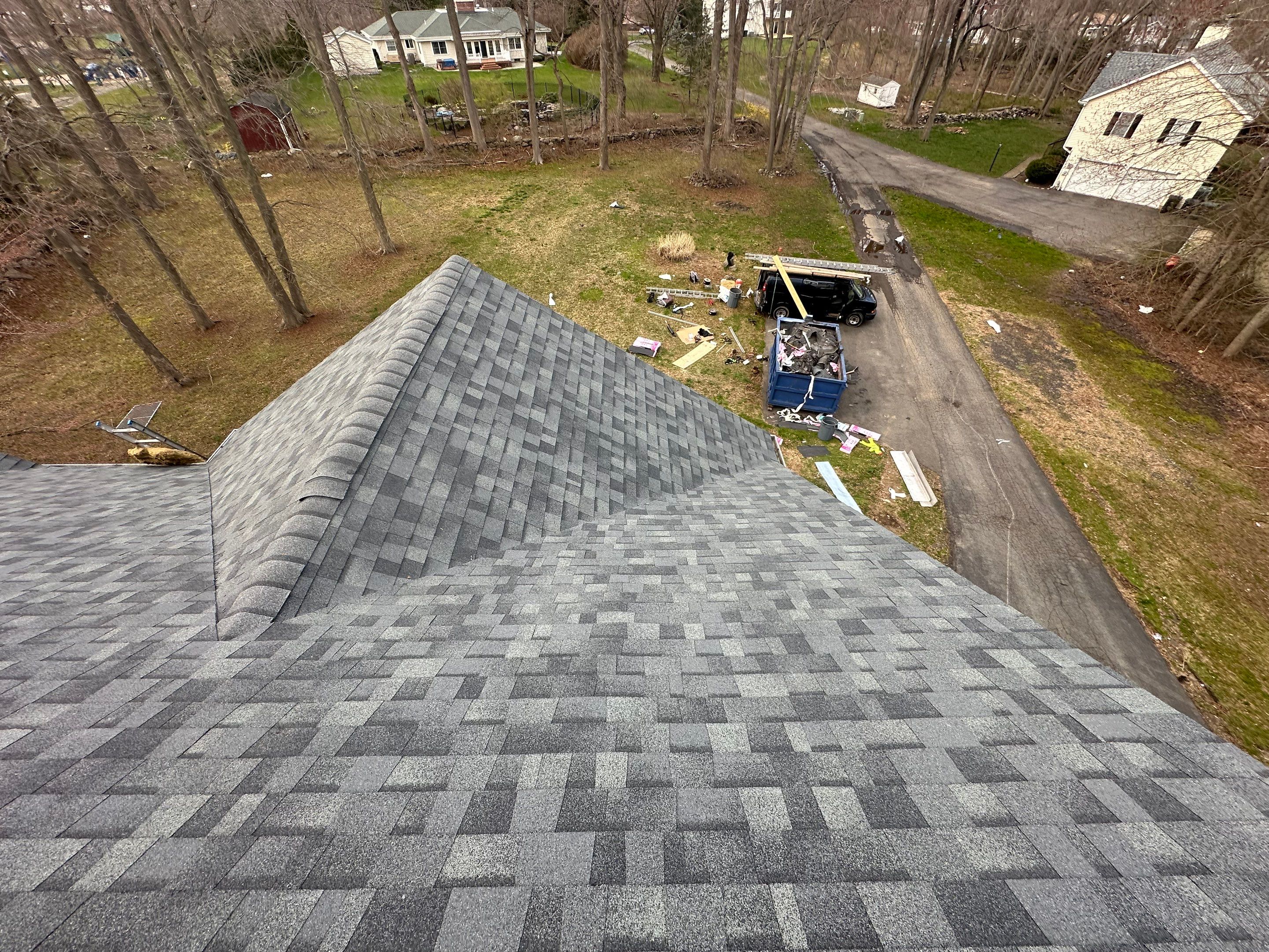 Residential Roofing Installation using Owens Corning TruDefinition Duration AR - Estate Gray & New Harvey Windows by A Plus Exterior