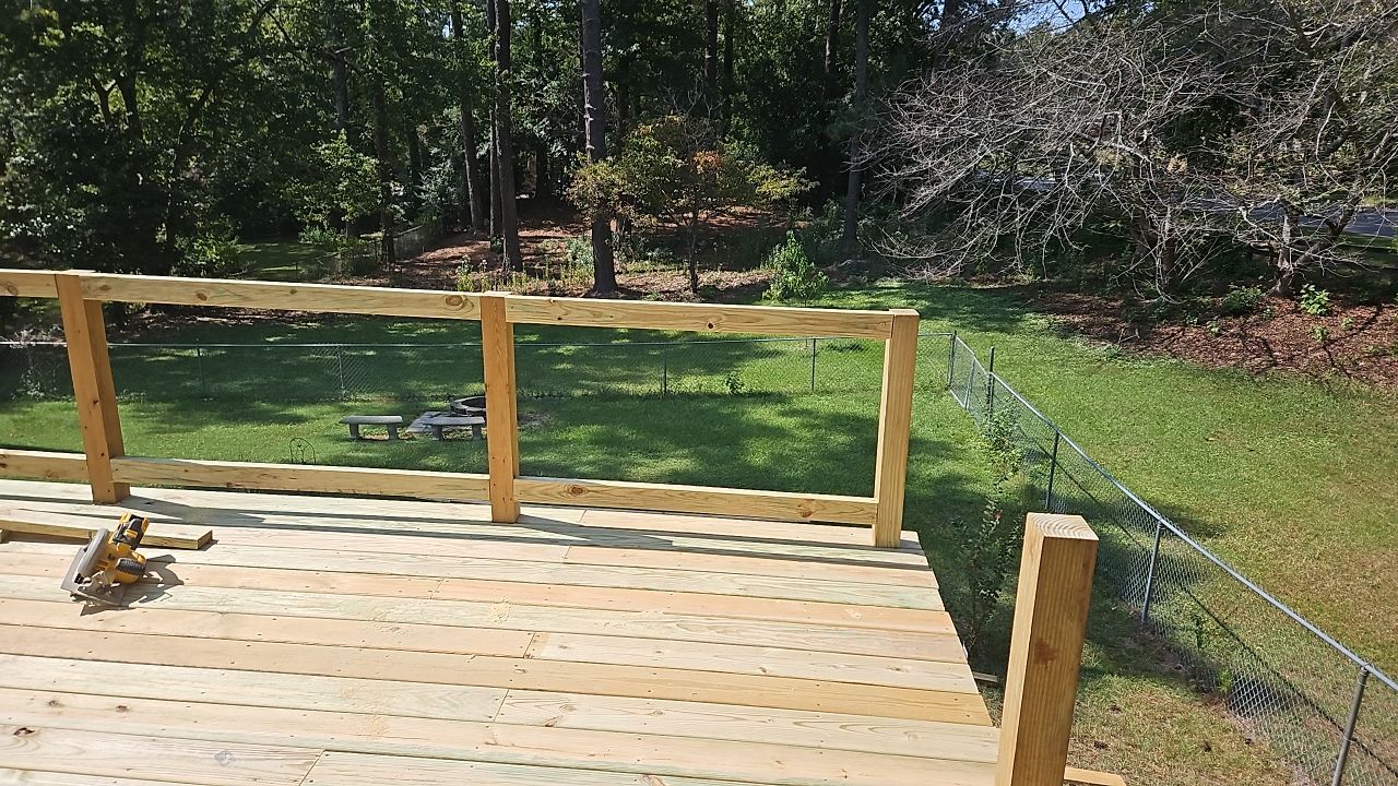 Split Rail Trail - Deck Installation  by Pillar and Pine