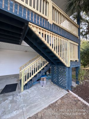 New Handrails & Stair Railings Installation – Oak Island, NC by RGR Construction and Roofing, LLC