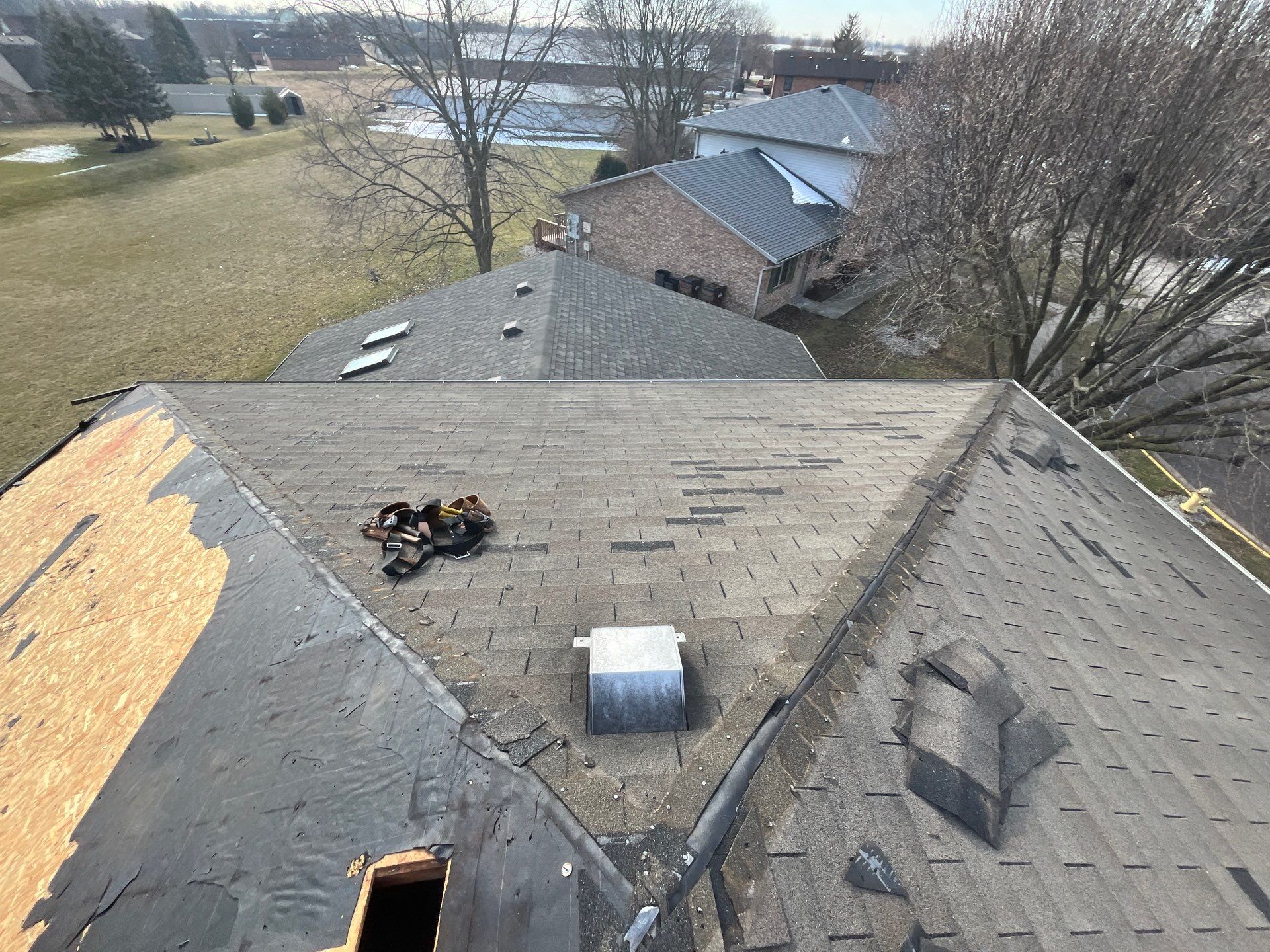 Residential Roofing Installation using GAF Timberline HDZ Weathered Wood by Nitro Roofing and Construction