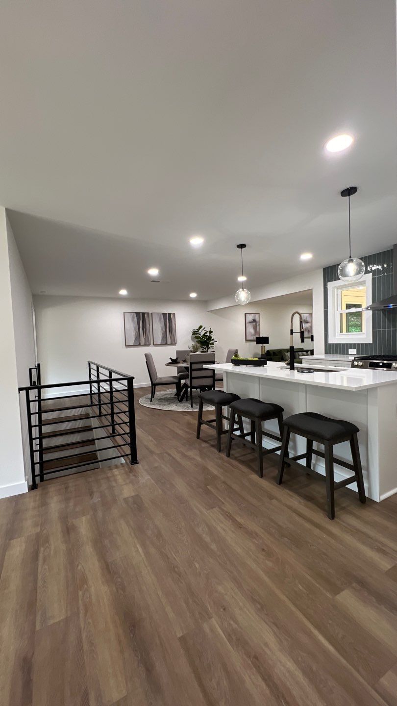 Full Interior and Exterior Home Renovation with Finished Basement in Marietta by Swift Home Renovations