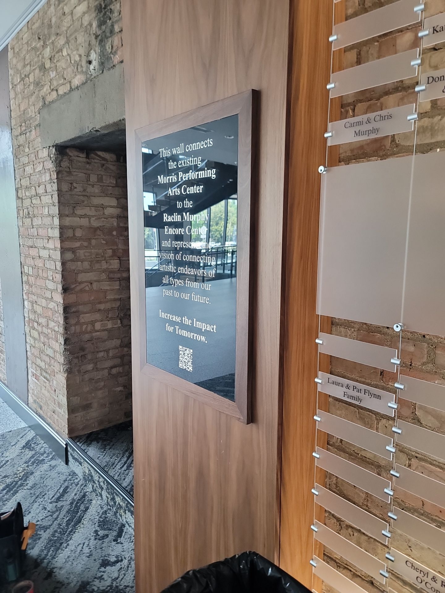 Custom Donor Recognition Walls and Wayfinding for Cultural Arts Center by Hayes Design co