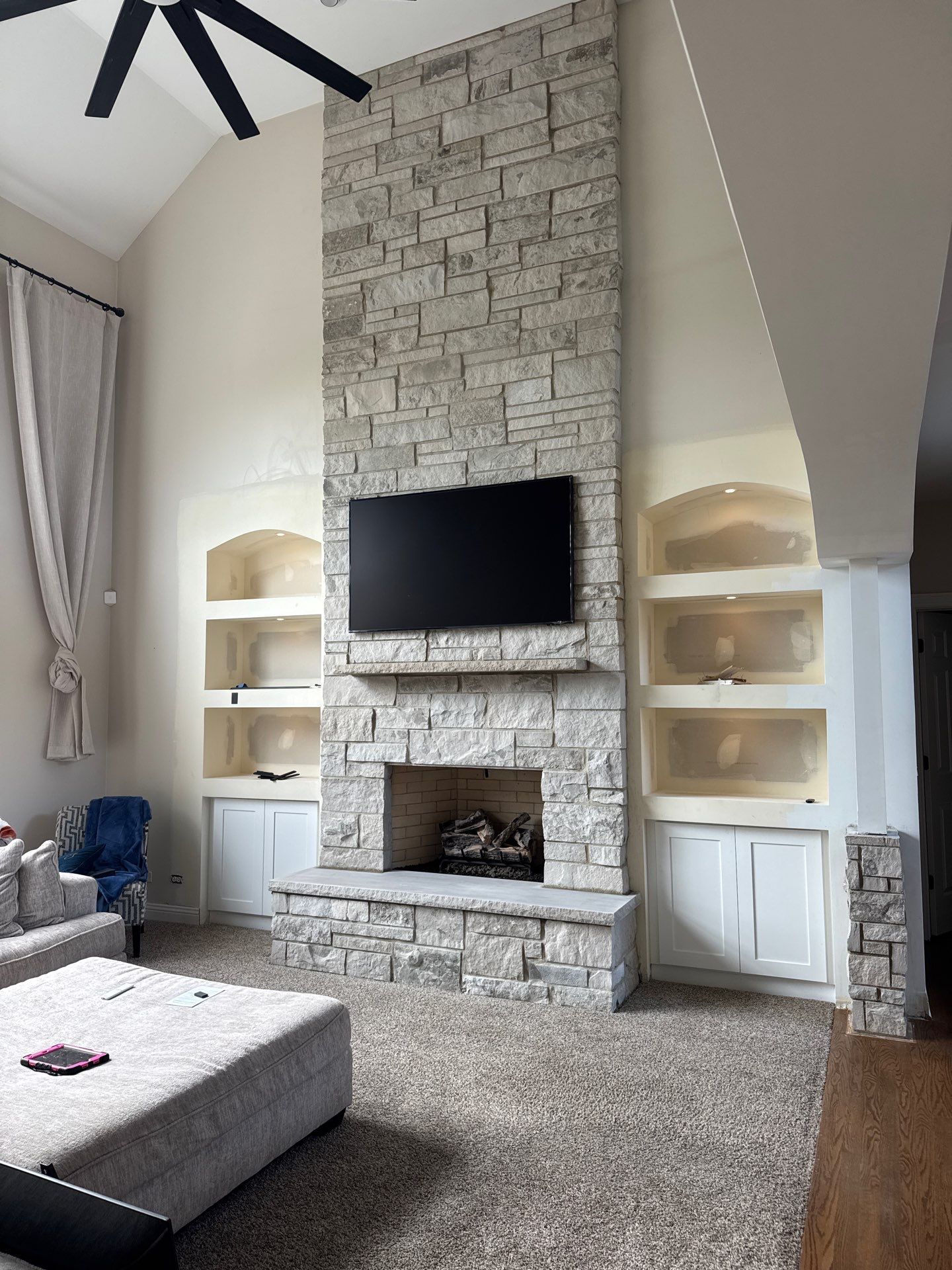 Firebox Rebuild & Stone Veneer Facing by Leonard and Sons Building Services, Inc.