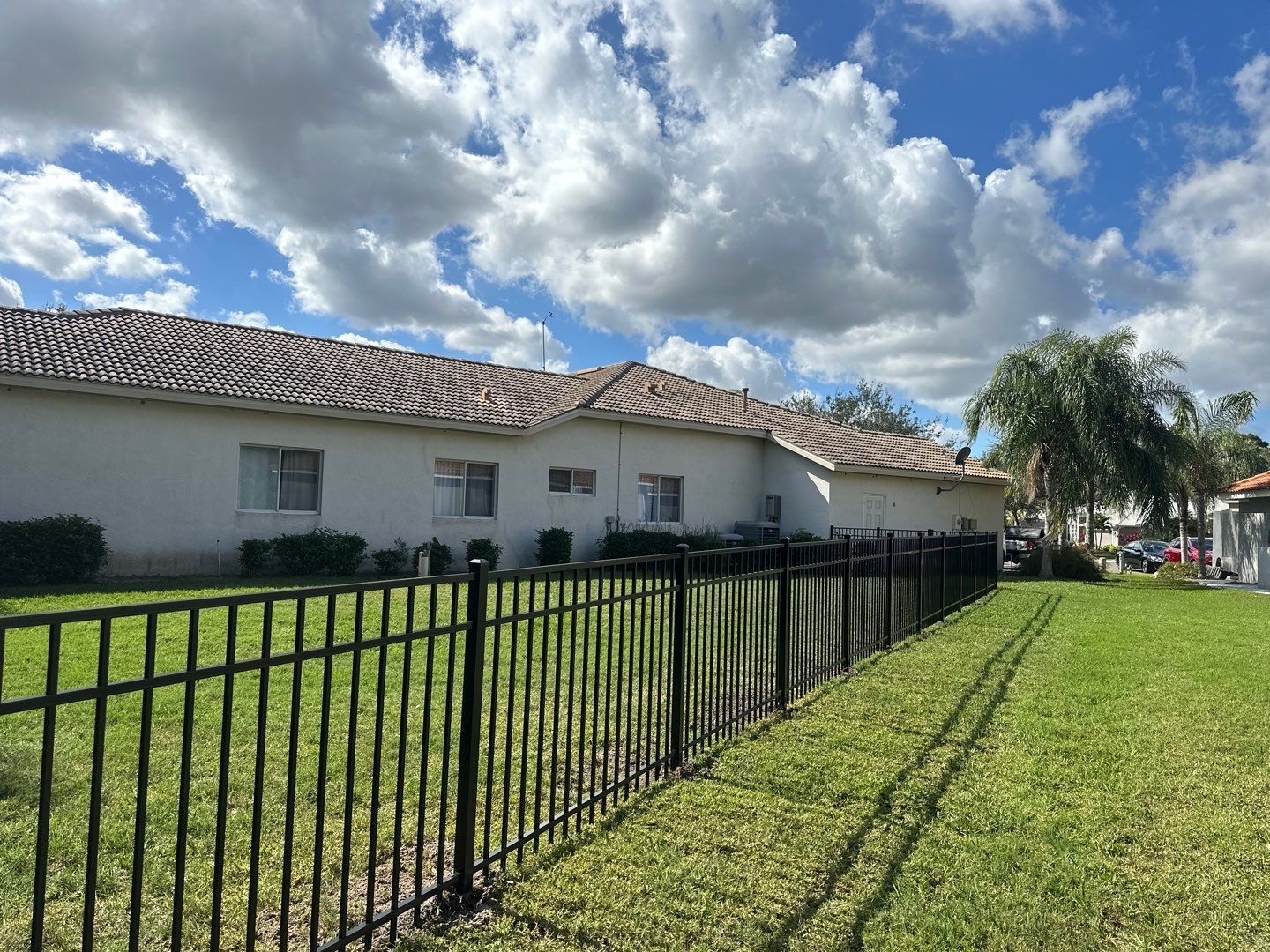 Aluminum Fence Installation using Black 3 Rail Aluminum Fence by Asap fence and gates, LLC