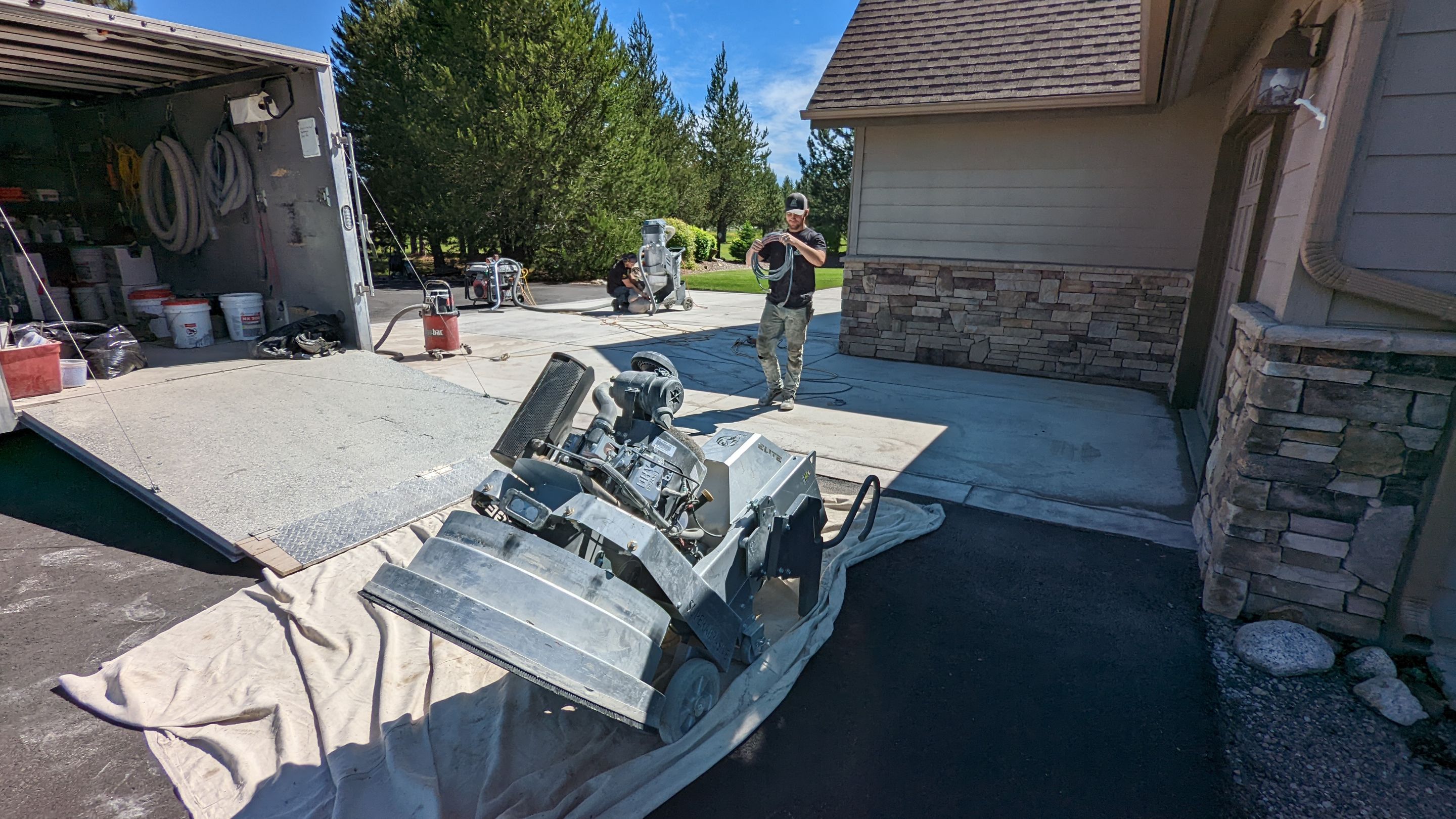 Driveway using Pecan and Chestnut Trim by Croc Coatings, LLC