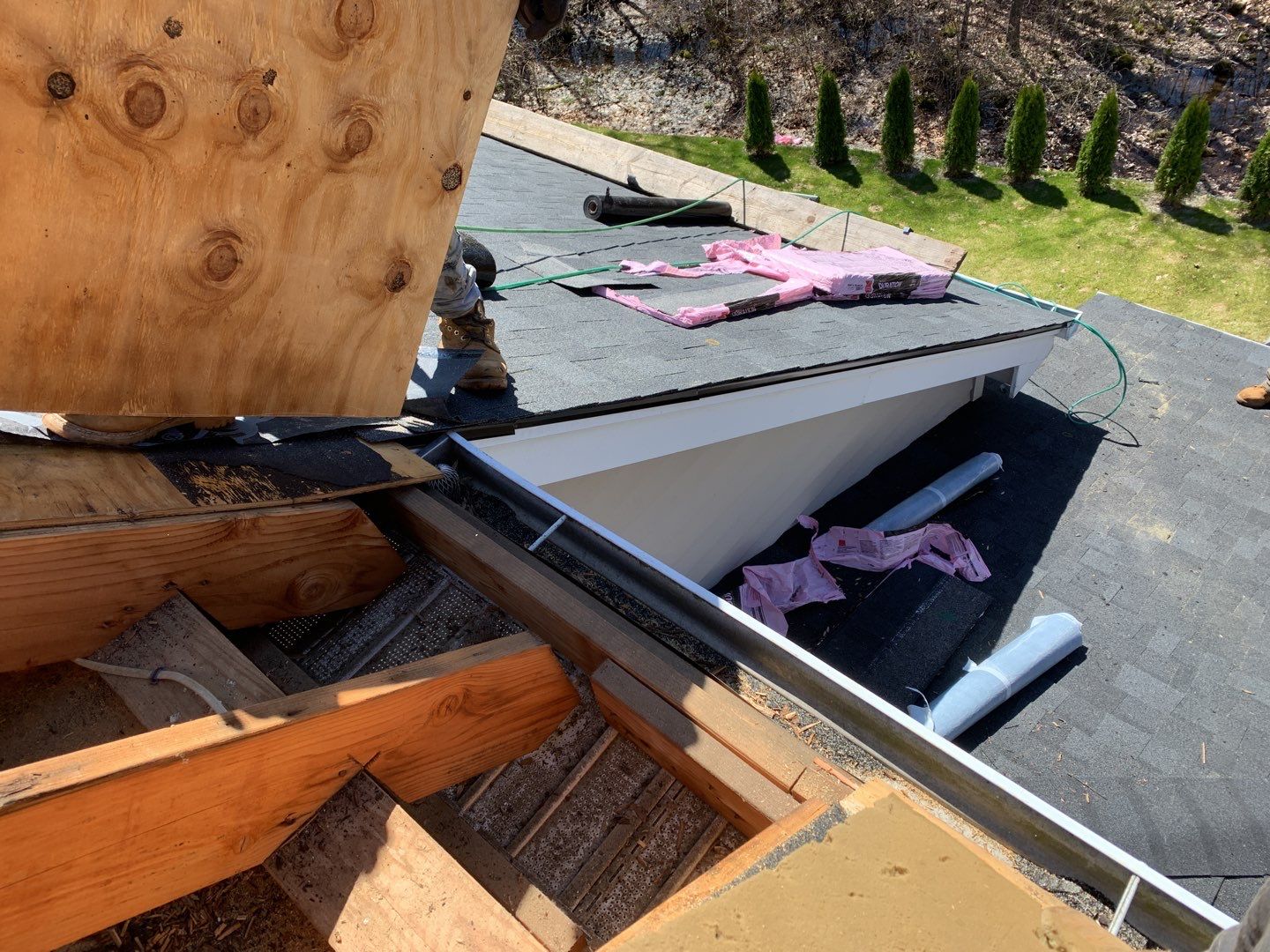 Residential Roofing Installation using Owens Corning TruDefinition Onyx Black by A Plus Exterior