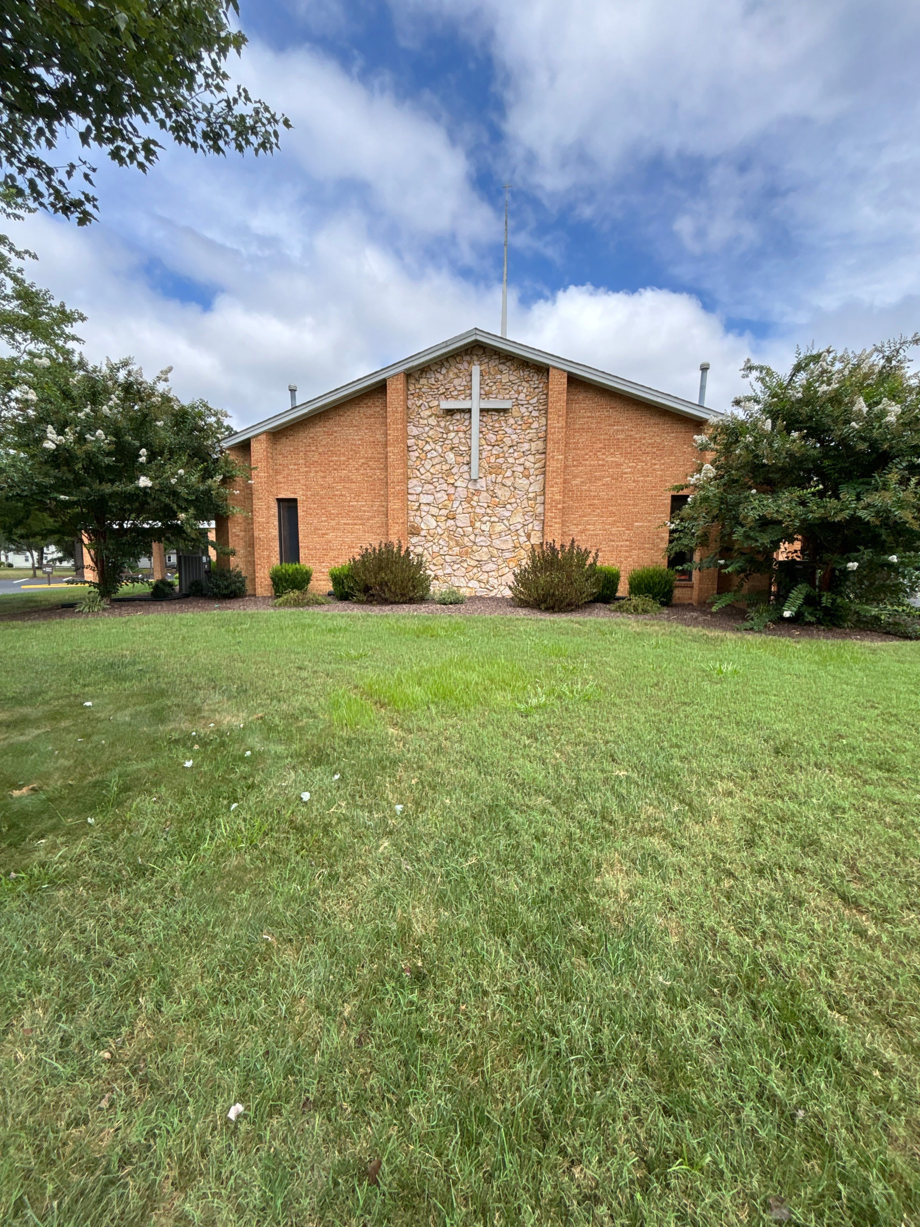 Church Exterior Brick Painting with Romabio Masonry Flat by Highfill Painting
