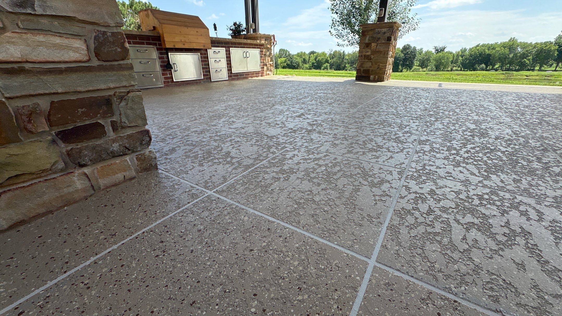 Custom Back Patio Resurface - Kearney, MO by Big Red Decorative Concrete, LLC