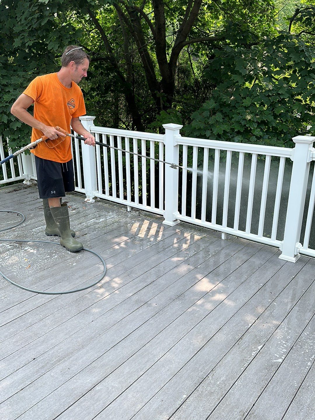 natural stone cleaning using Algaecide, soft wash soap by Northern Power Washing LLC.