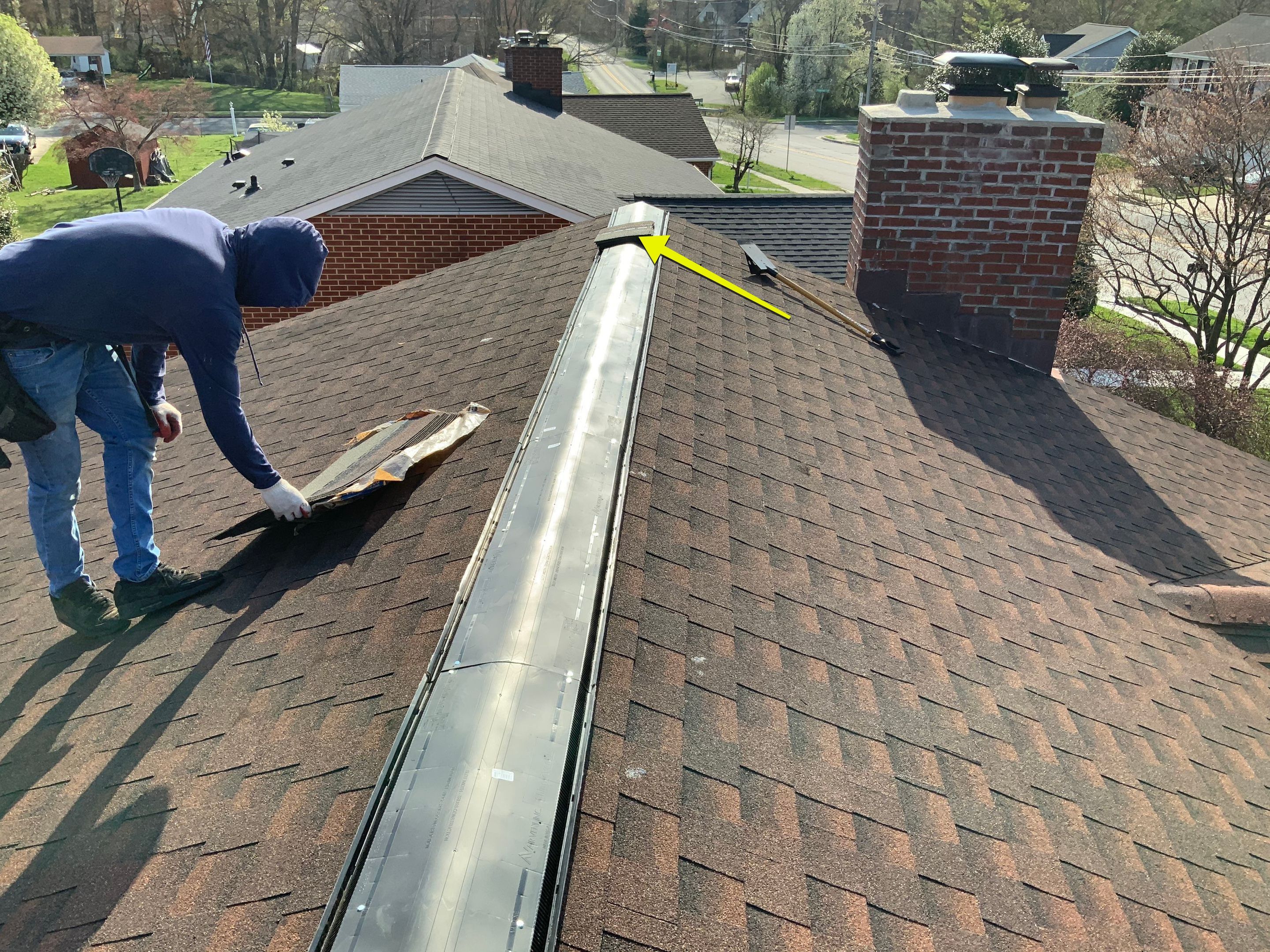 Residential Roofing Repair using Ridge Vent  by Alpha Design Services