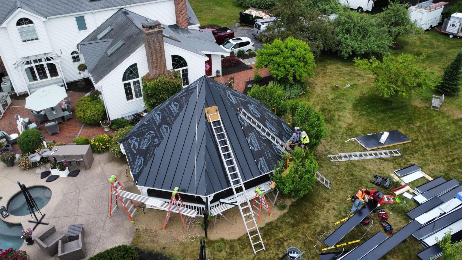 Standing Seam Black Metal Roof- Gazebo by Loyalty Exterior Solutions 