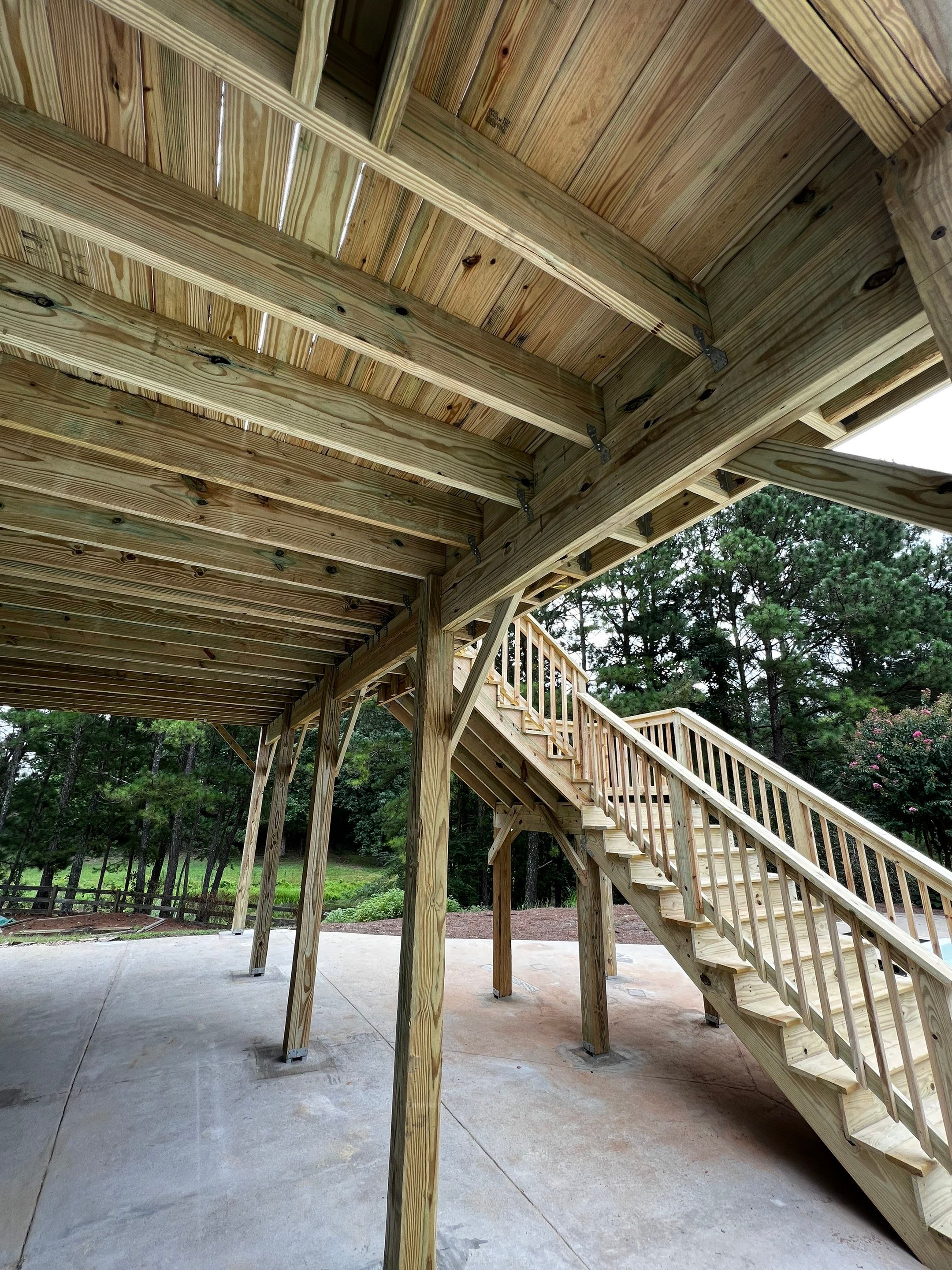Elevated Pressure-Treated Wood Deck Replacement in Cartersville Georgia by Swift Home Renovations