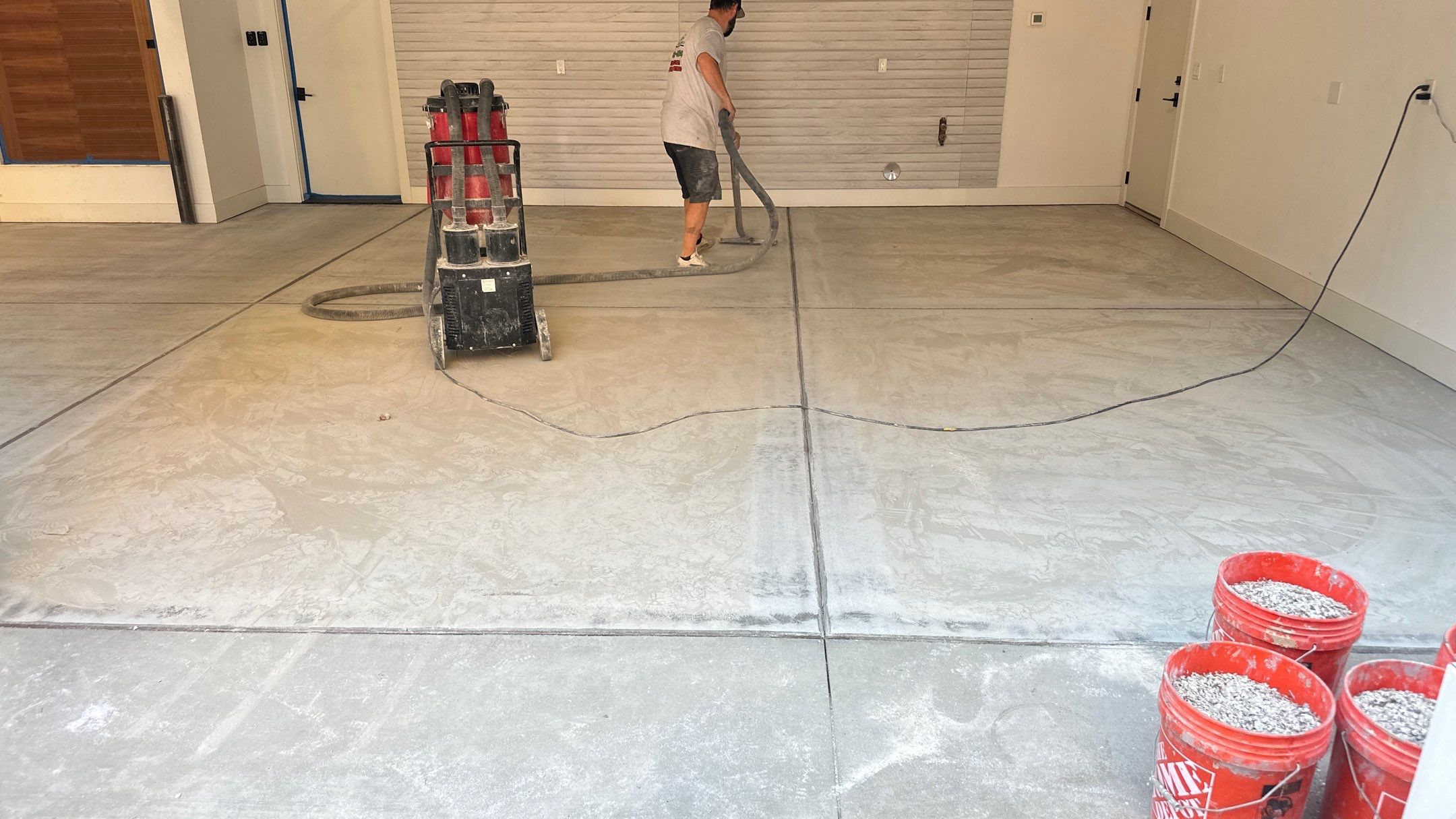Garage Transformation using Pebble Beach by Croc Coatings, LLC