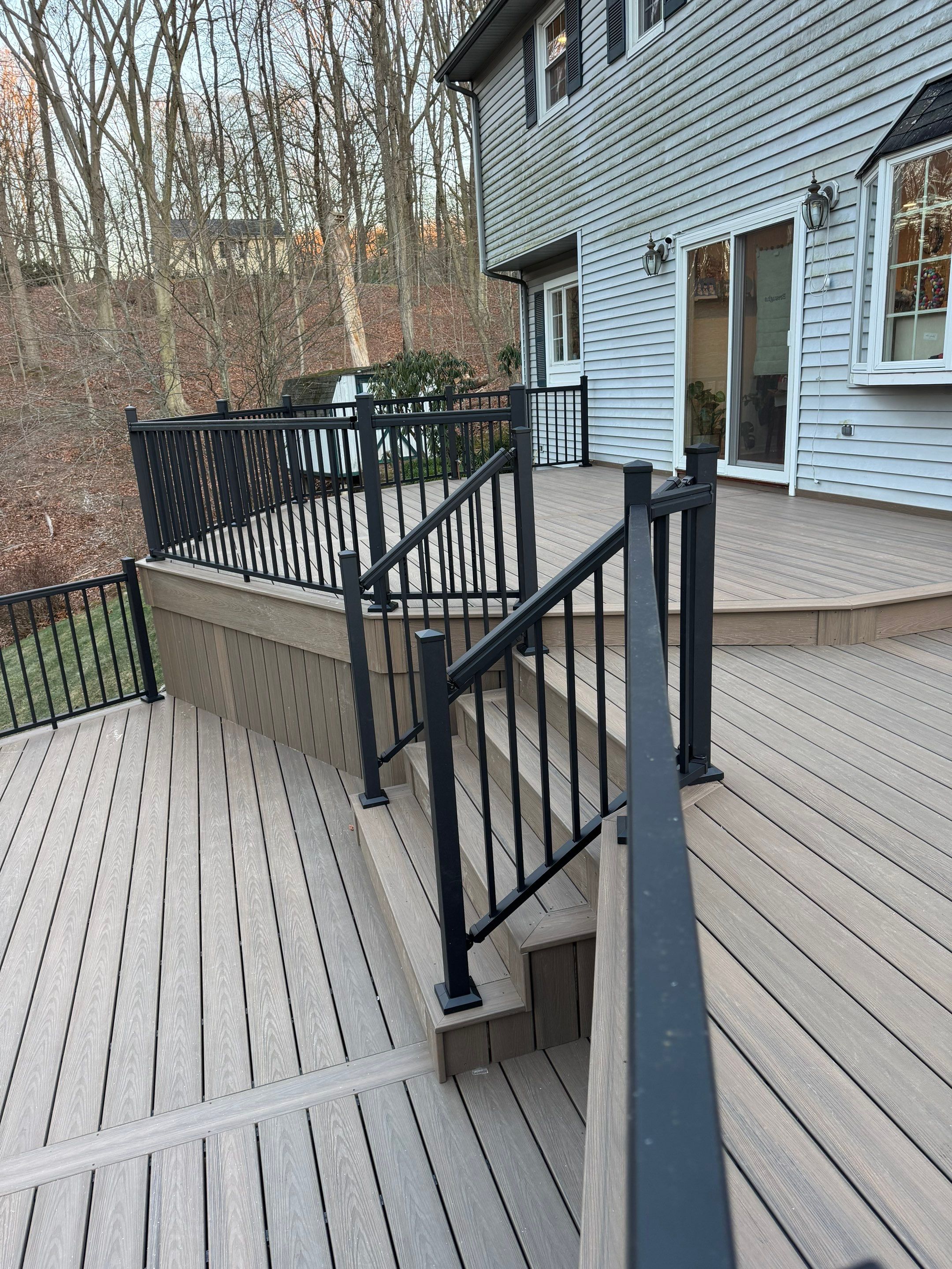New Deck using Deckorators  decking and vinyl railings by deck guardian