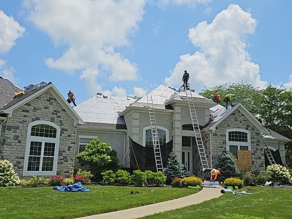 Residential Roofing Installation using Atlas Pinnacle Black Shingles by 614 Exteriors