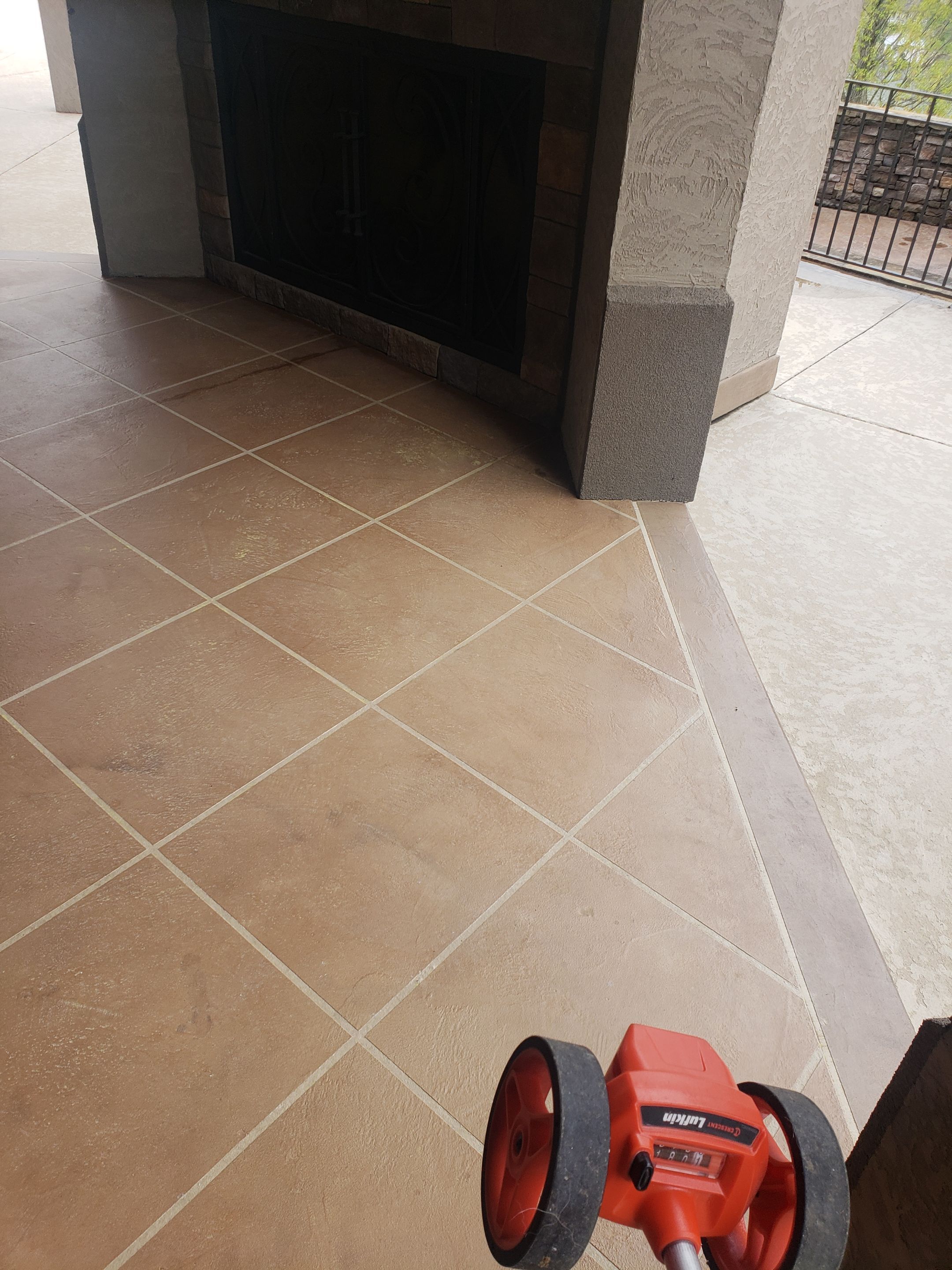 Lake Lotawana -- Front Walkway and Back Patio Tuscan Overlay by Big Red Decorative Concrete, LLC